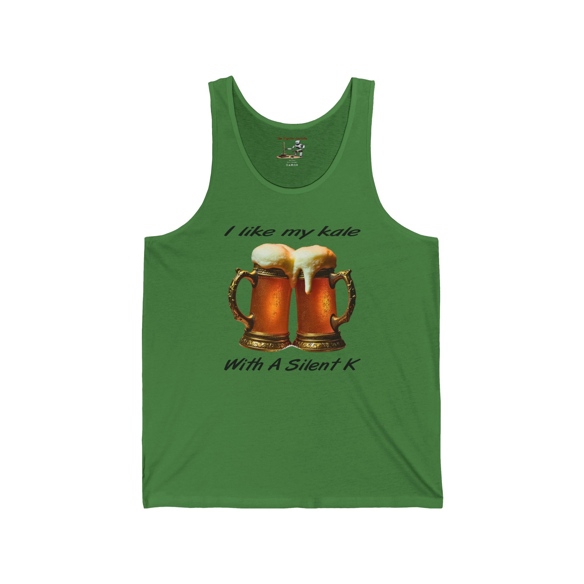 Beer Tank Top — "I Like My Kale With A Silent K" Novelty Beer Graphic Tank