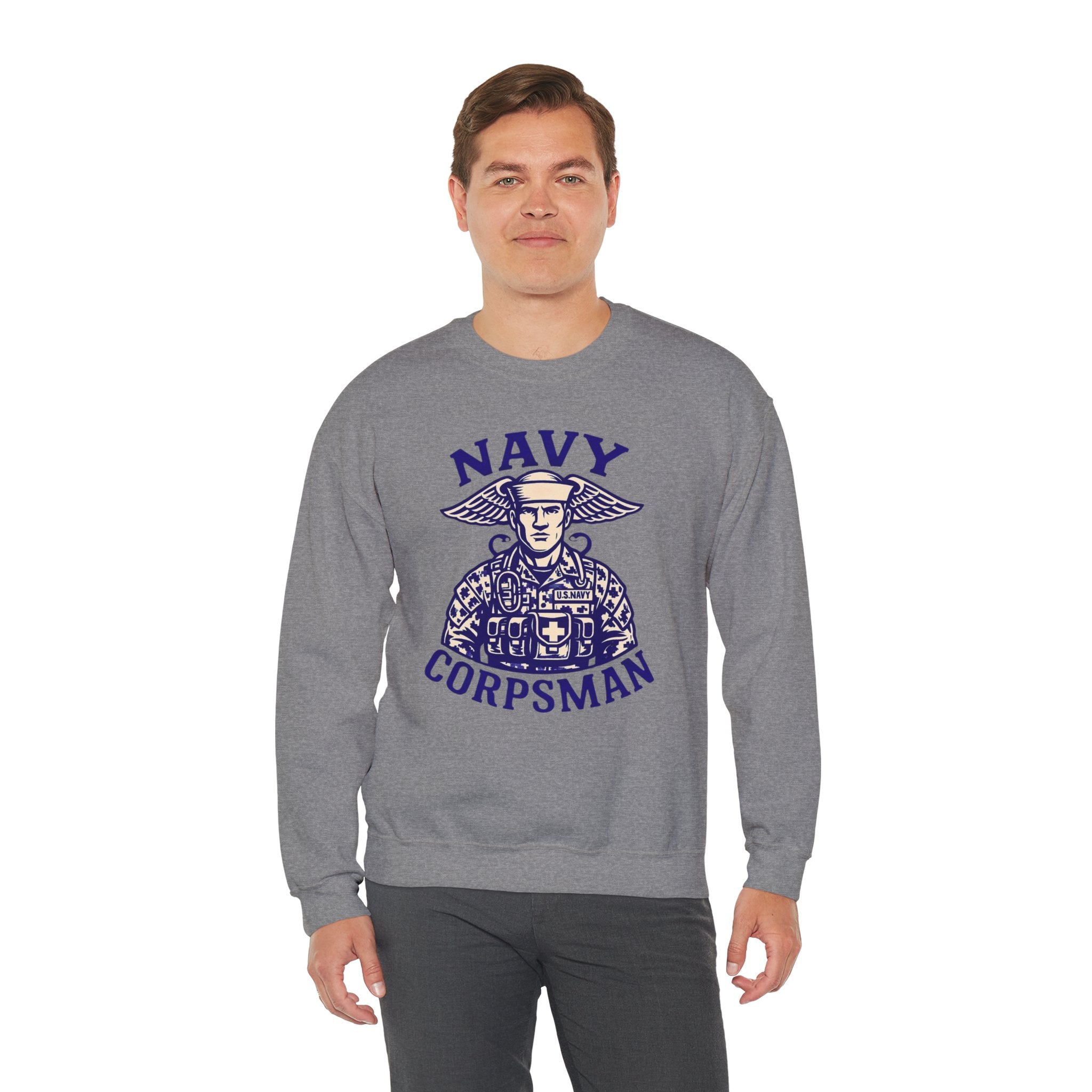 Navy Corpsman Crewneck Sweatshirt — Military Medic Graphic Pullover