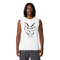 Smirking Face Muscle Tank — Playful Emoji Graphic Tank Top