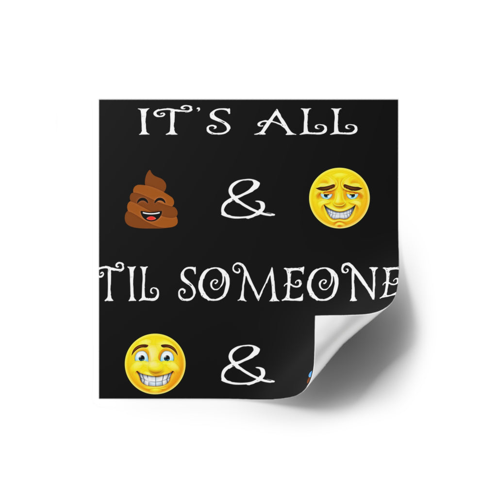 6" × 6" Funny Emoji Square Sticker Decal (Indoor/Outdoor)