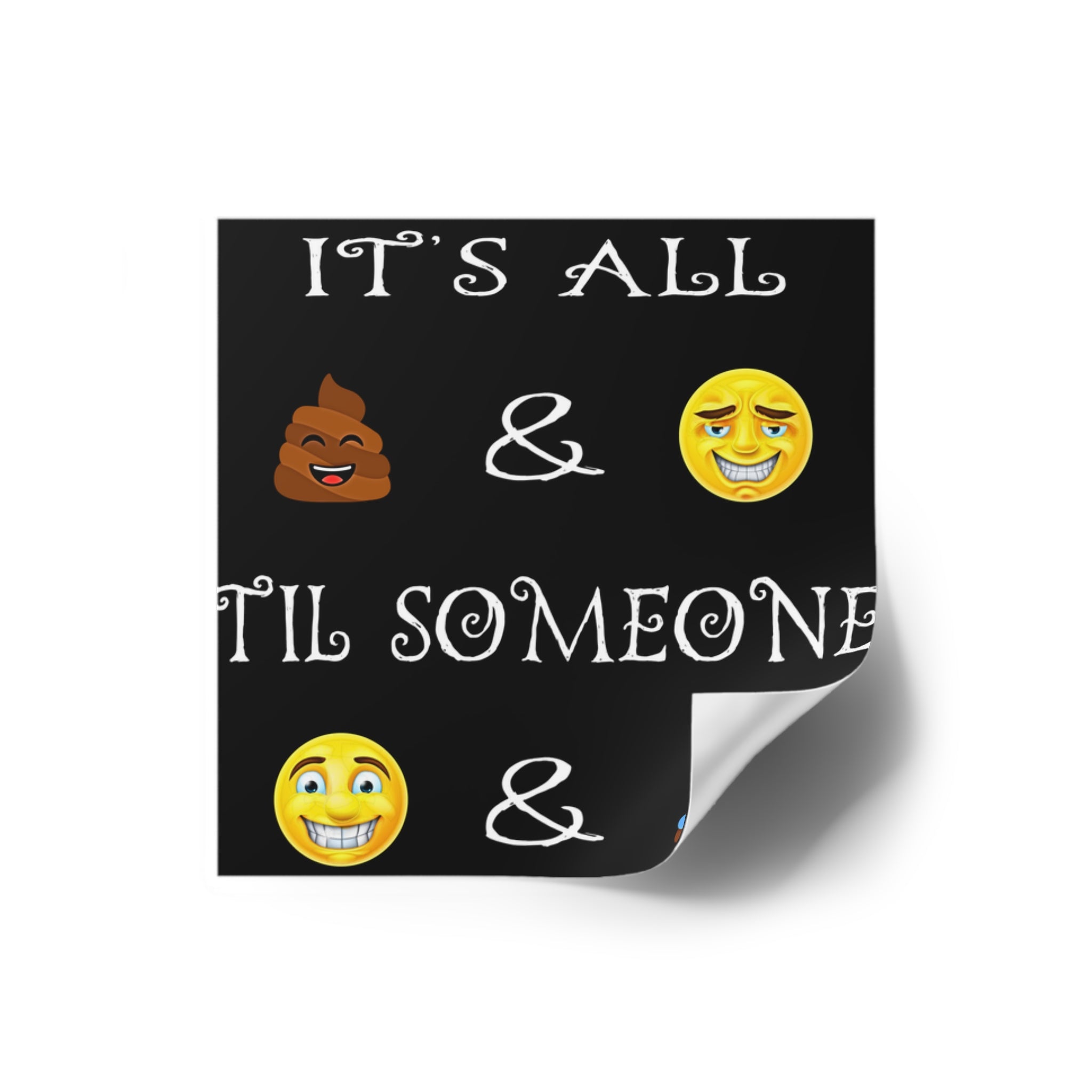 6" × 6" Funny Emoji Square Sticker Decal (Indoor/Outdoor)