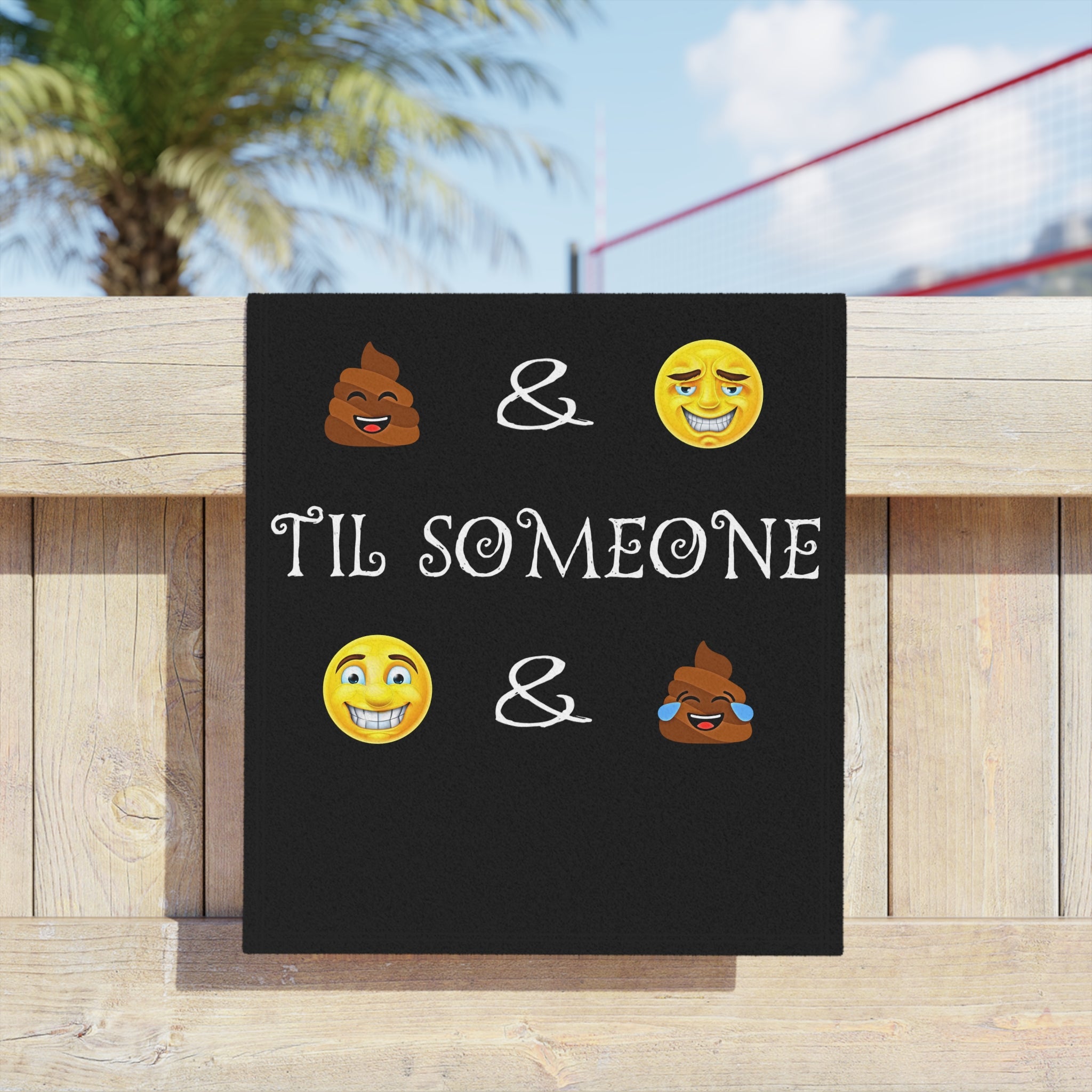 Funny Emoji Poop Laugh Beach Towel
