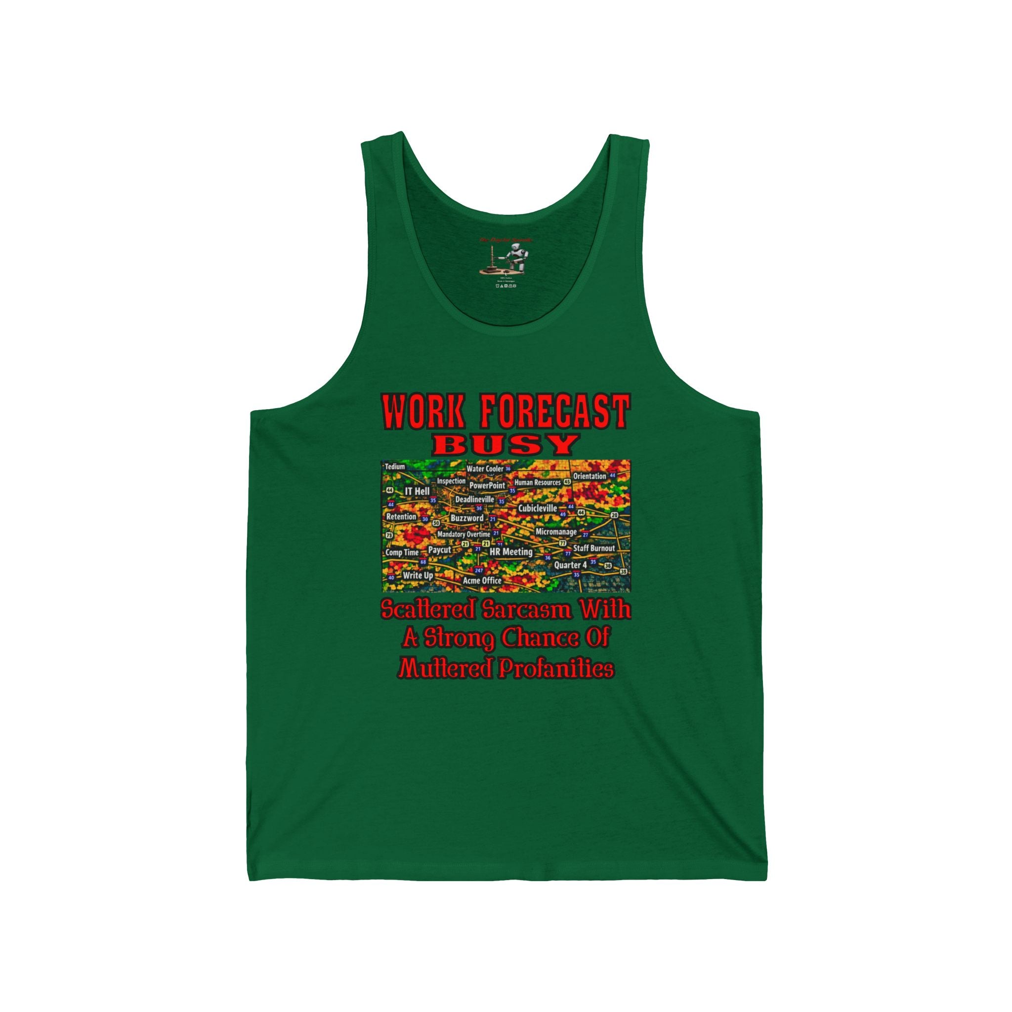 Work Forecast Busy Tank Top – Funny Weather Radar Graphic & ‘Work Forecast: Busy’ Text