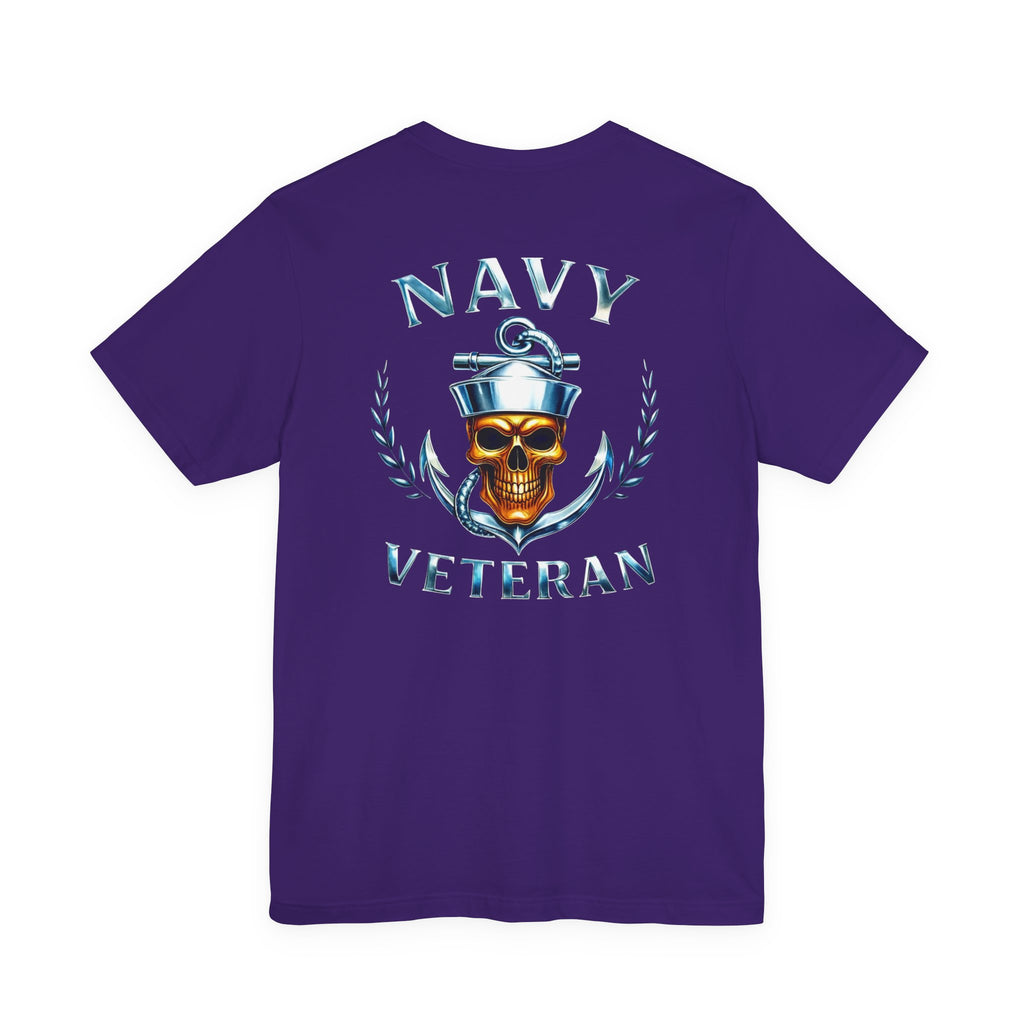 Navy Veteran T-Shirt — Anchor & Skull Military Tribute Tee