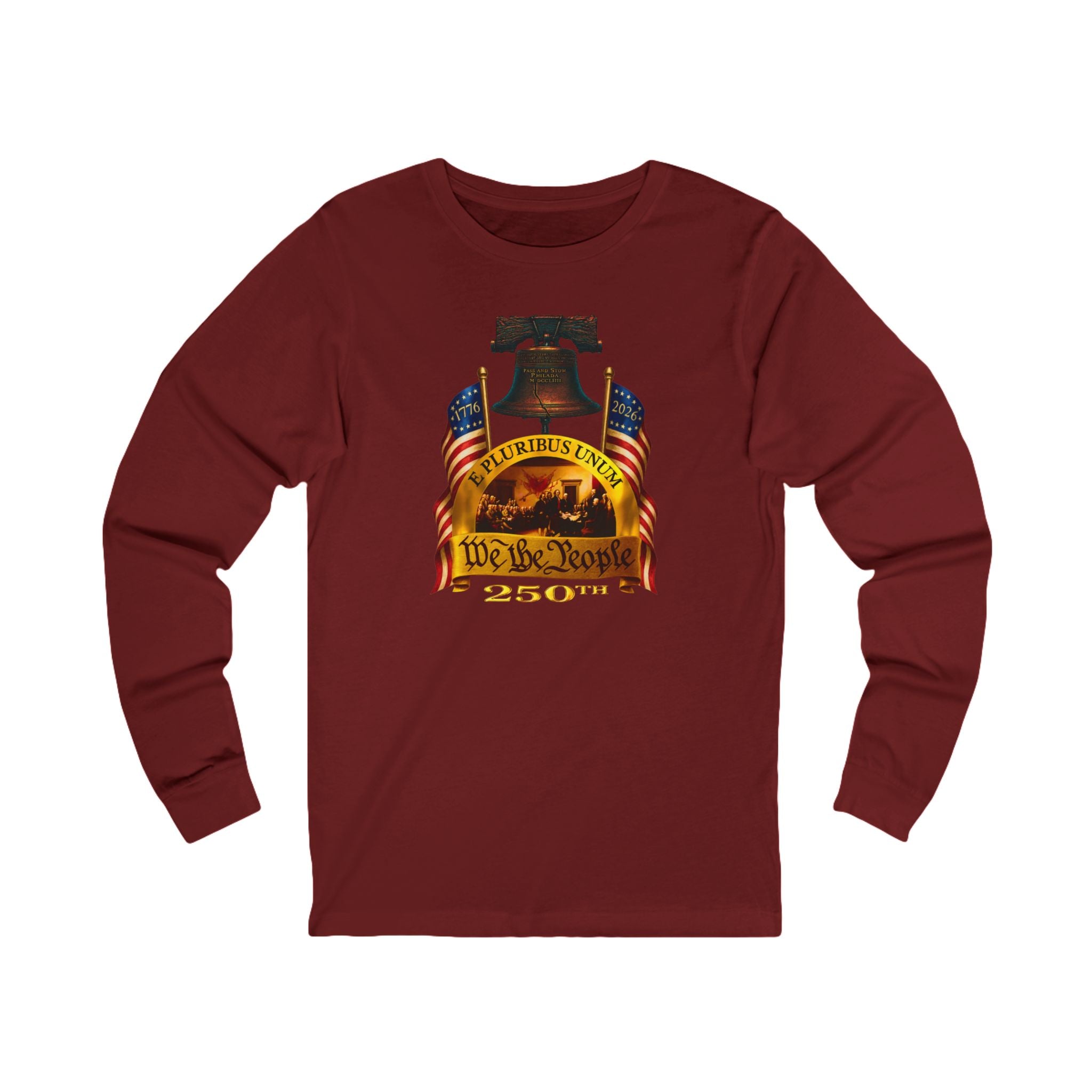 "We the People" Long Sleeve Tee – "We the People" Patriotic Flag & Liberty Bell Shirt