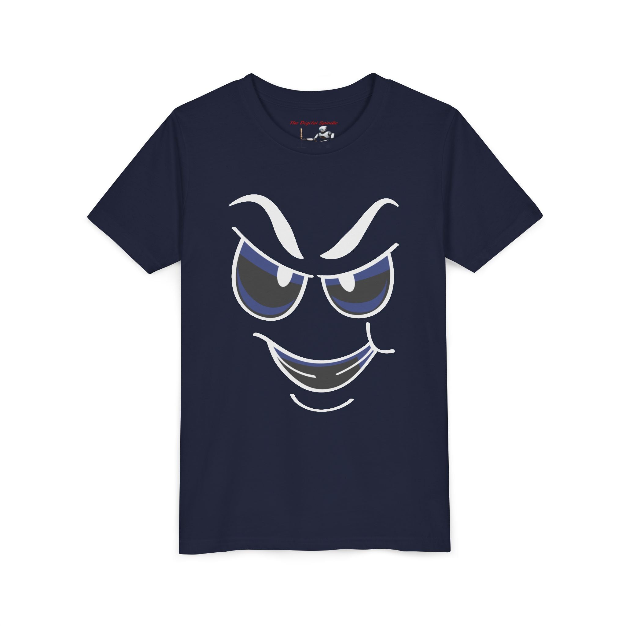 Mischievous Grin Face Graphic Kids Shirt