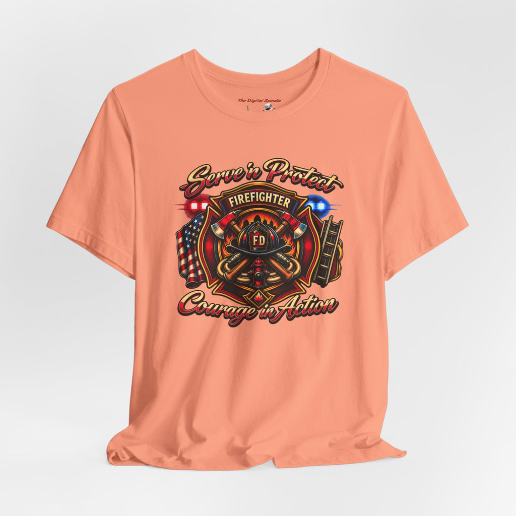 Firefighter “Service & Protect, Courage in Action” Graphic Tee