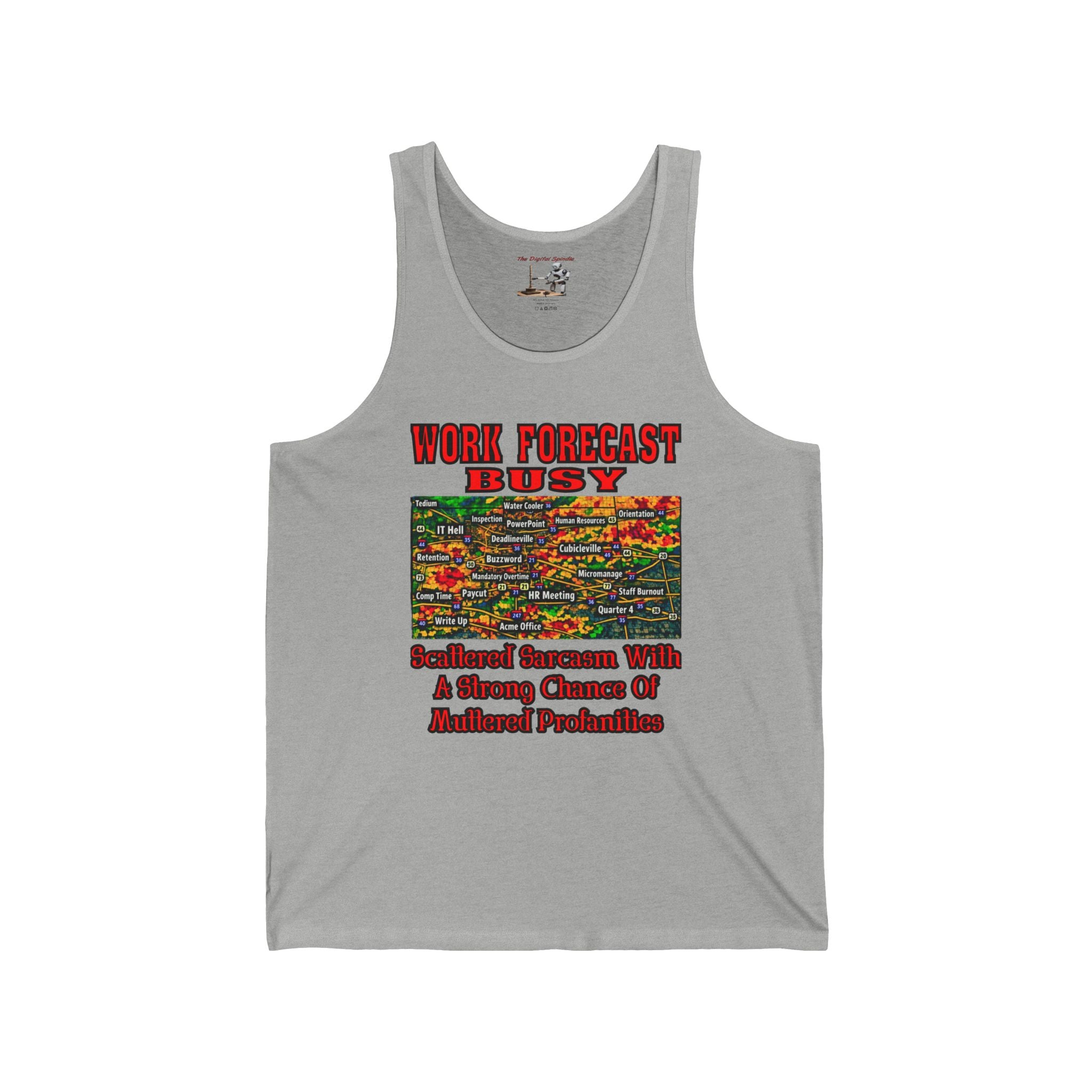 Work Forecast Busy Tank Top – Funny Weather Radar Graphic & ‘Work Forecast: Busy’ Text
