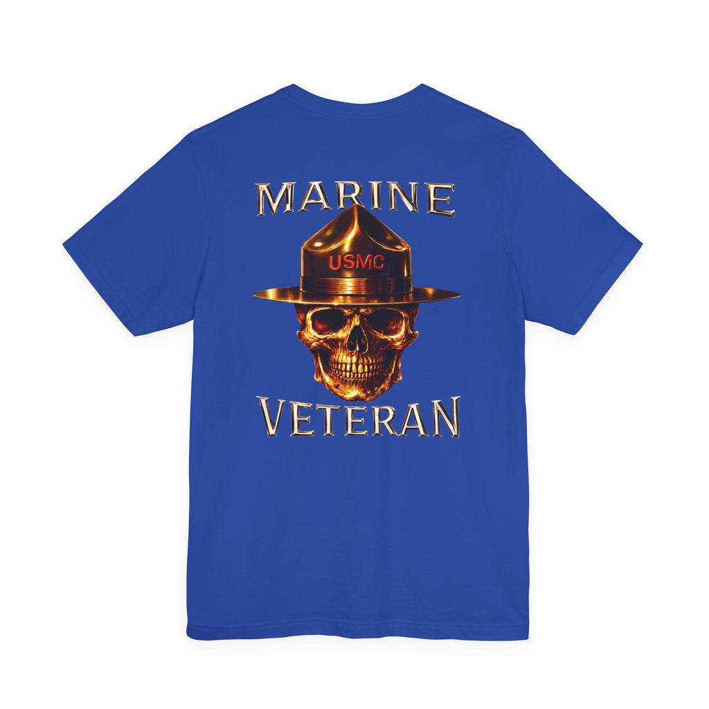 Marine Veteran T‑Shirt — USMC Skull Drill Instructor Graphic Tee