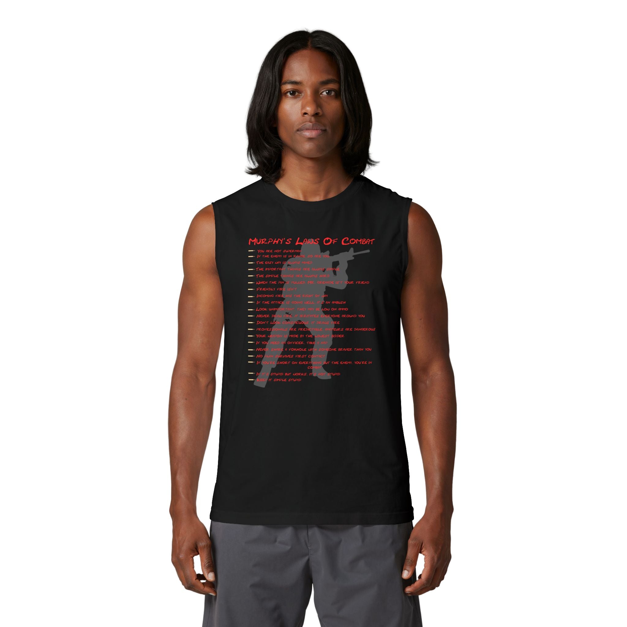 Murphy's Laws Muscle Tank — "Murphy's Laws Of Combat" Tactical Graphic Tank Top