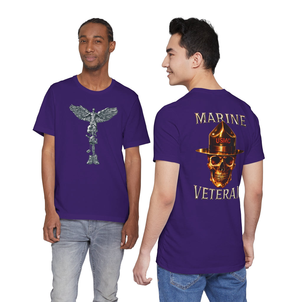 Marine Veteran T‑Shirt — USMC Skull Drill Instructor Graphic Tee