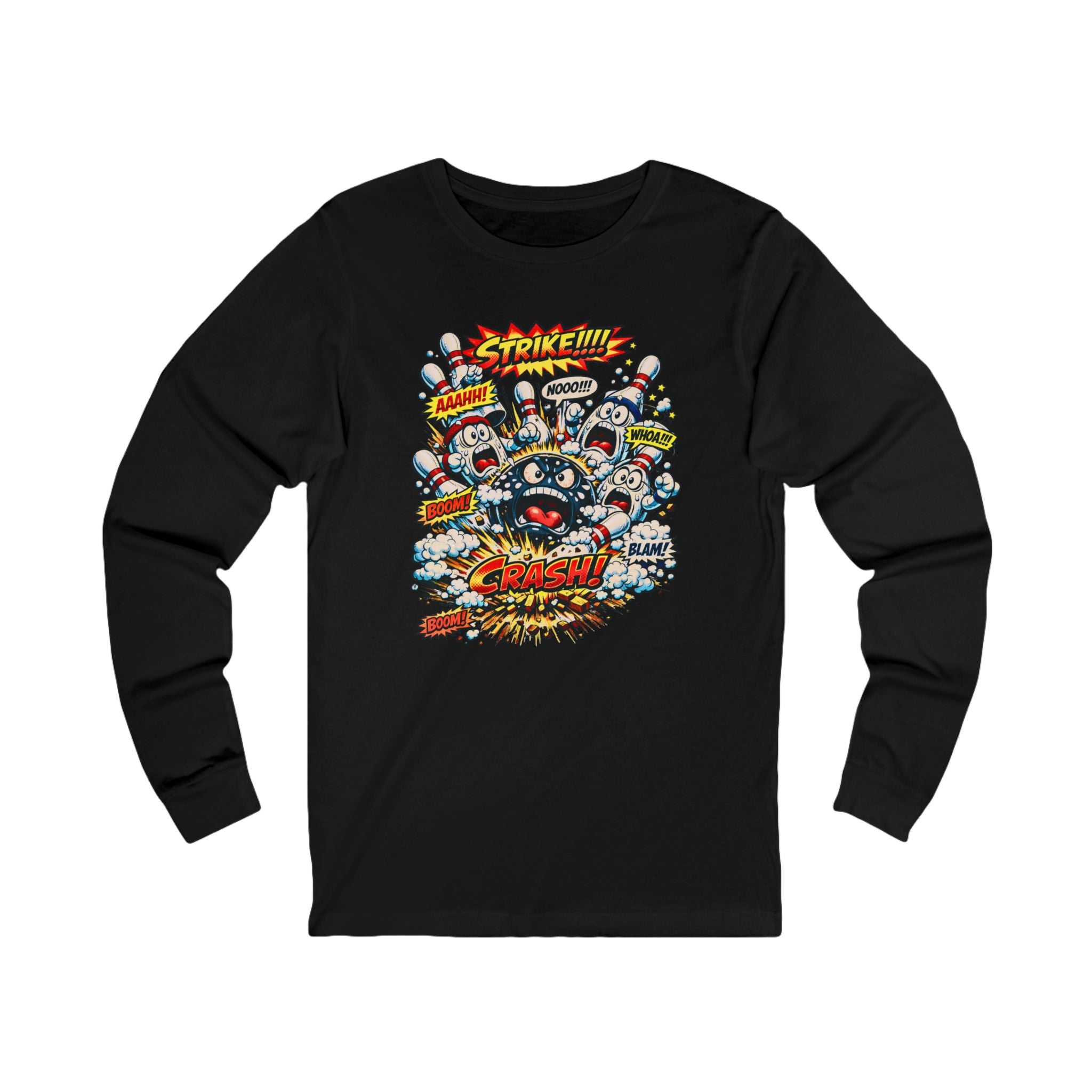 Colorful Pop Art "Bowling Crash!" Graphic Tee