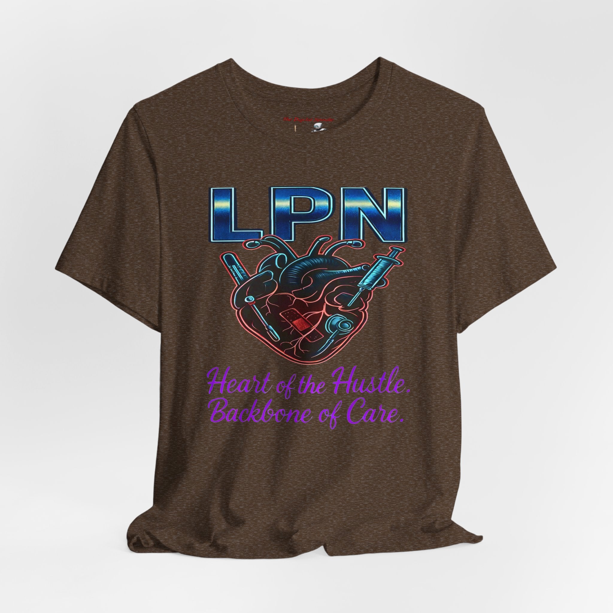 "Heart of the Hustle, Backbone of Care" Nursing Short Sleeve Shirt