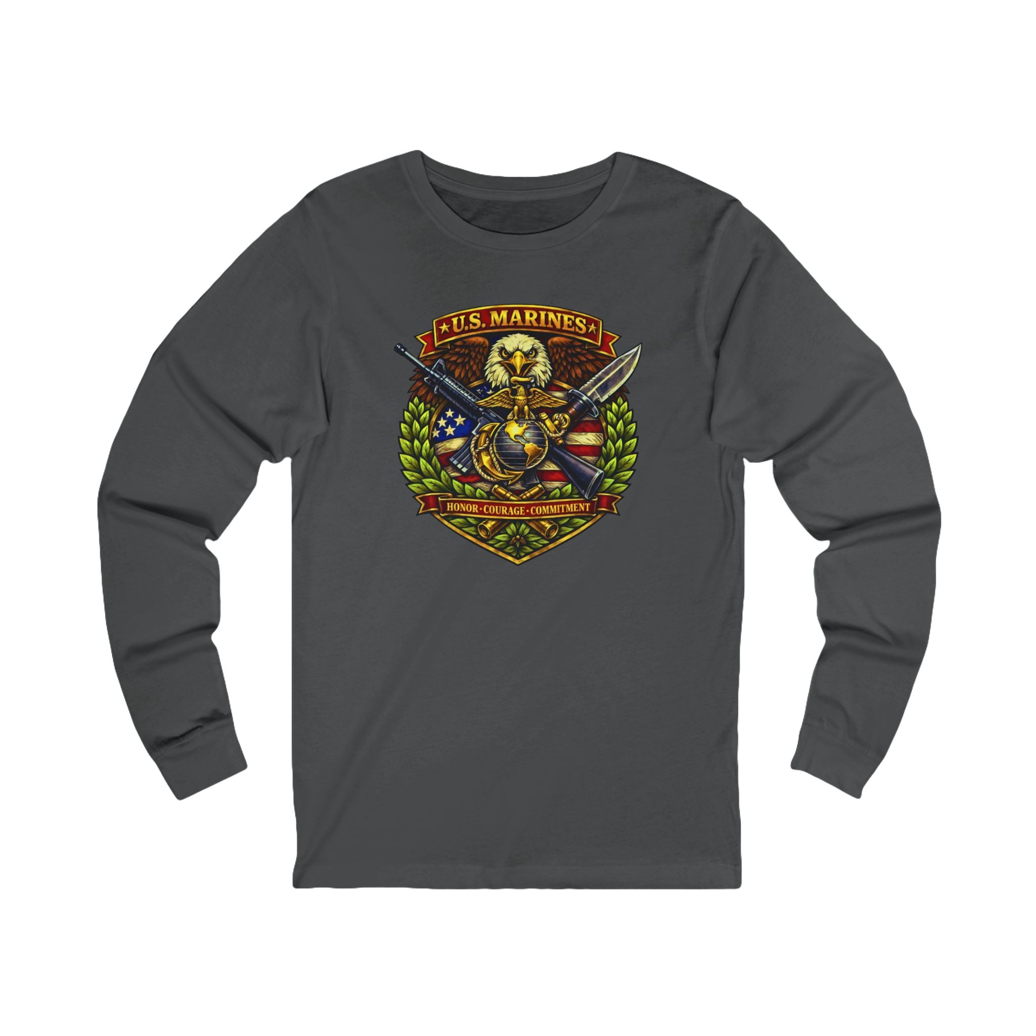U.S. Marines Honor, Courage, Commitment Long Sleeve Tee