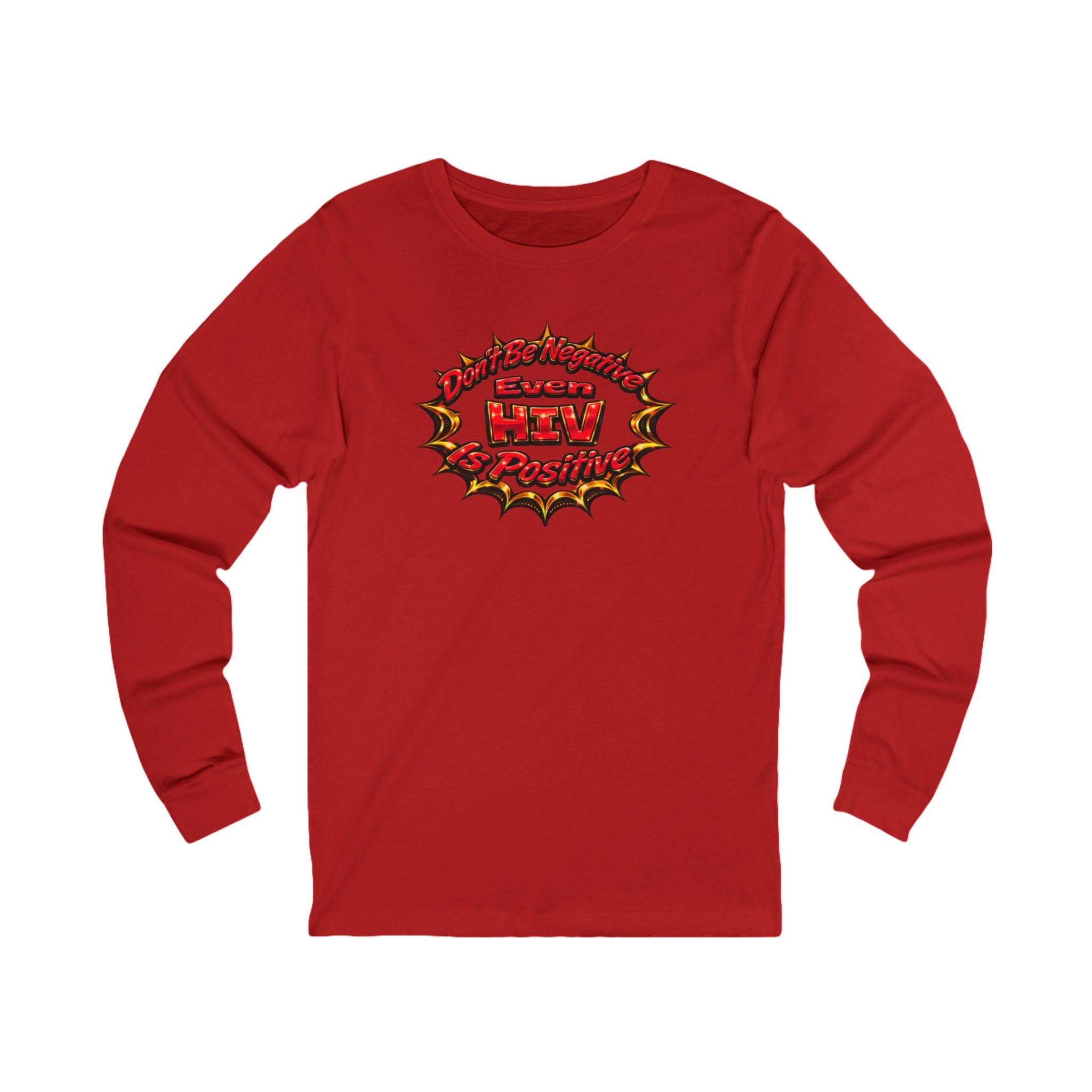 Retro Comic “HIV Positive” Graphic Long Sleeve Tee