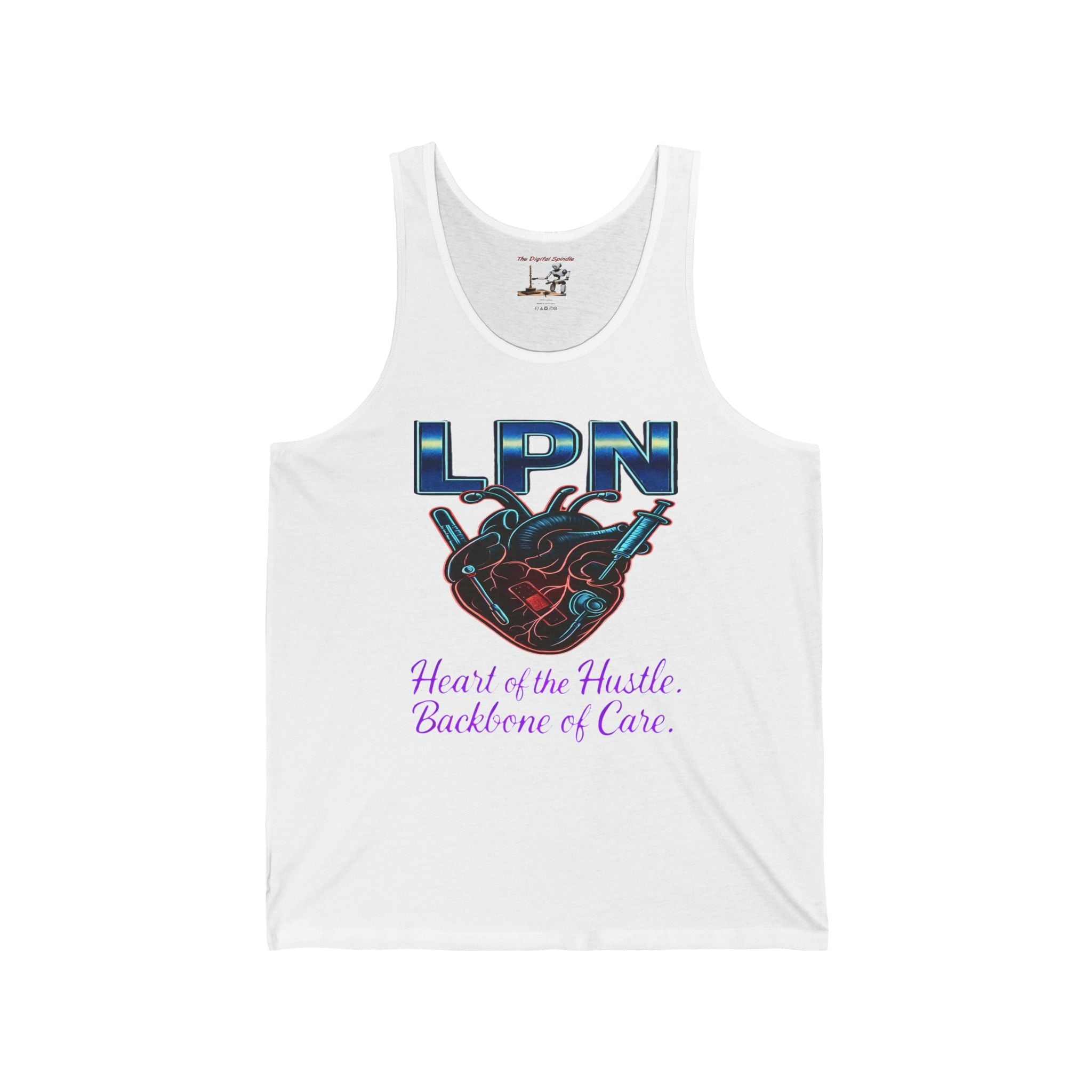 LPN Tank Top – Heart of the Hustle, Backbone of Care Nursing Tank