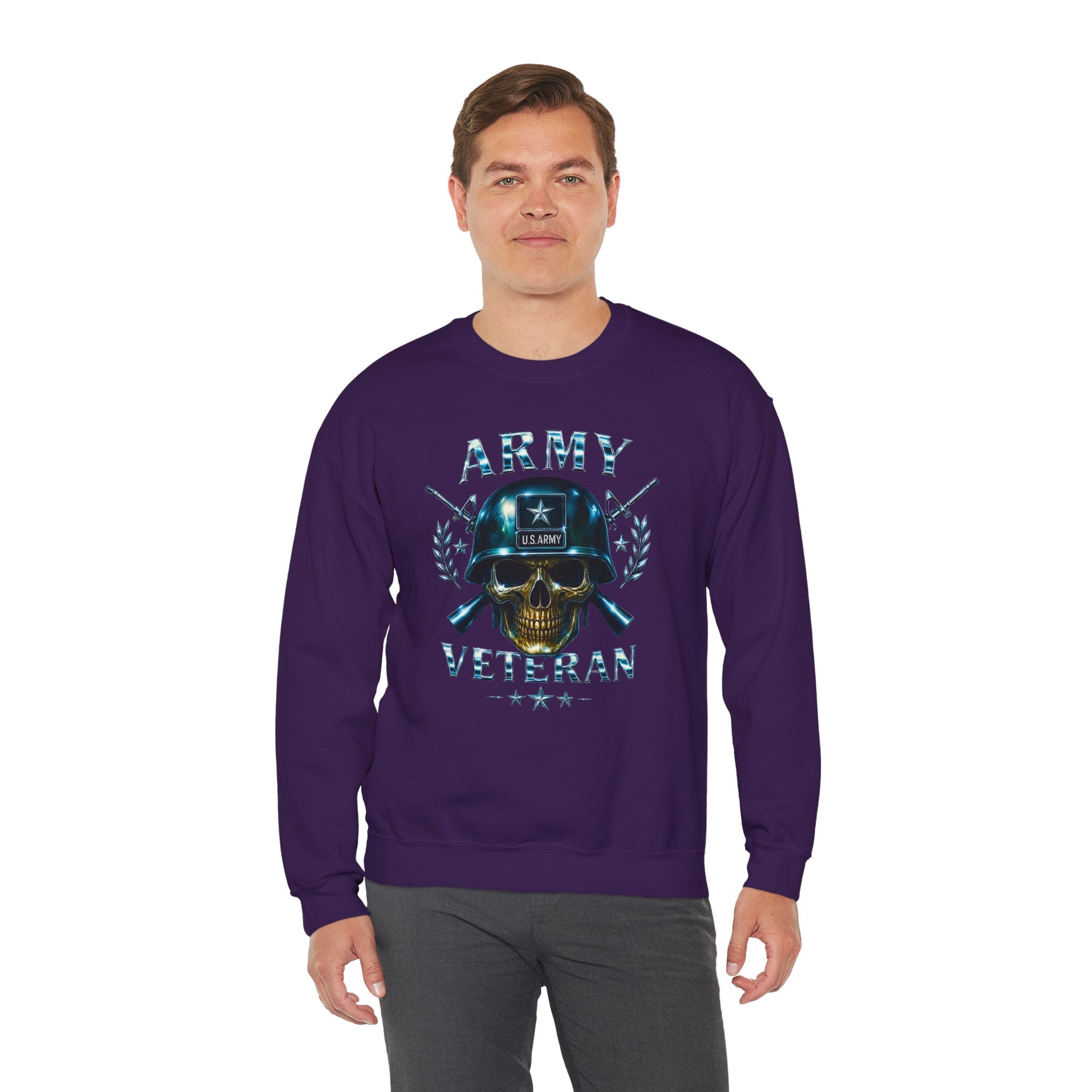 Army Veteran Skull Crewneck Sweatshirt