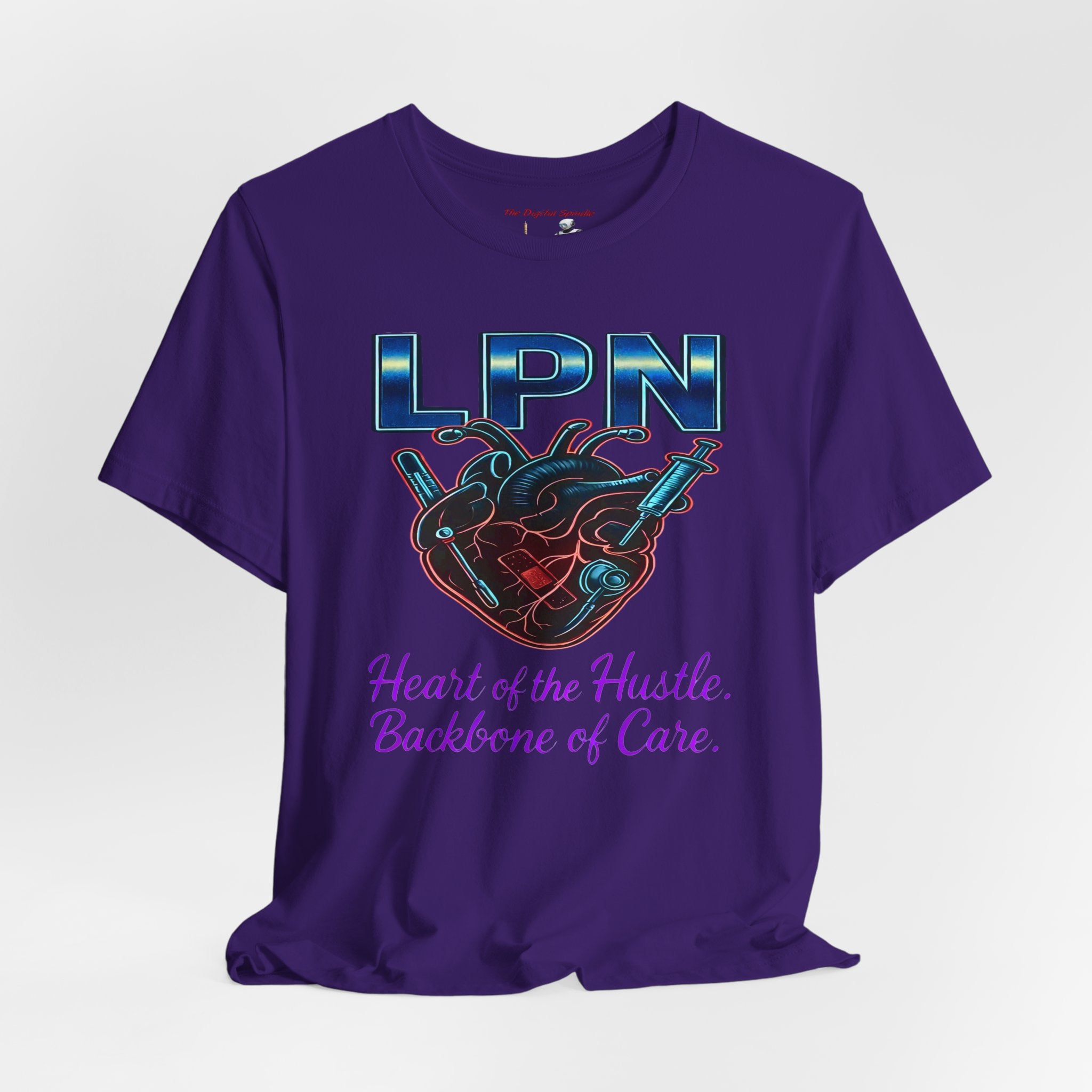 "Heart of the Hustle, Backbone of Care" Nursing Short Sleeve Shirt