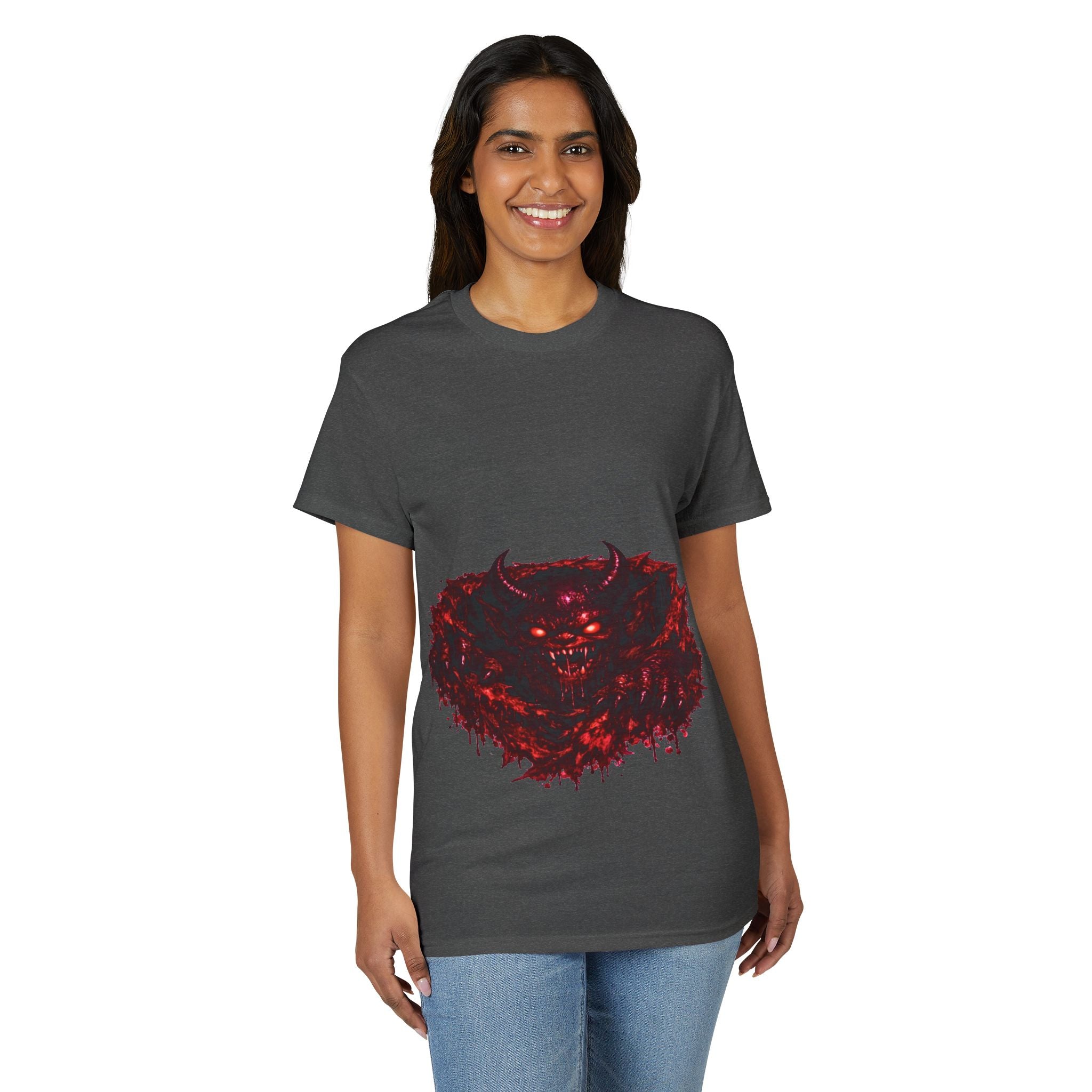 Demonic Red Monster T-Shirt — Gothic Horror Graphic Tee