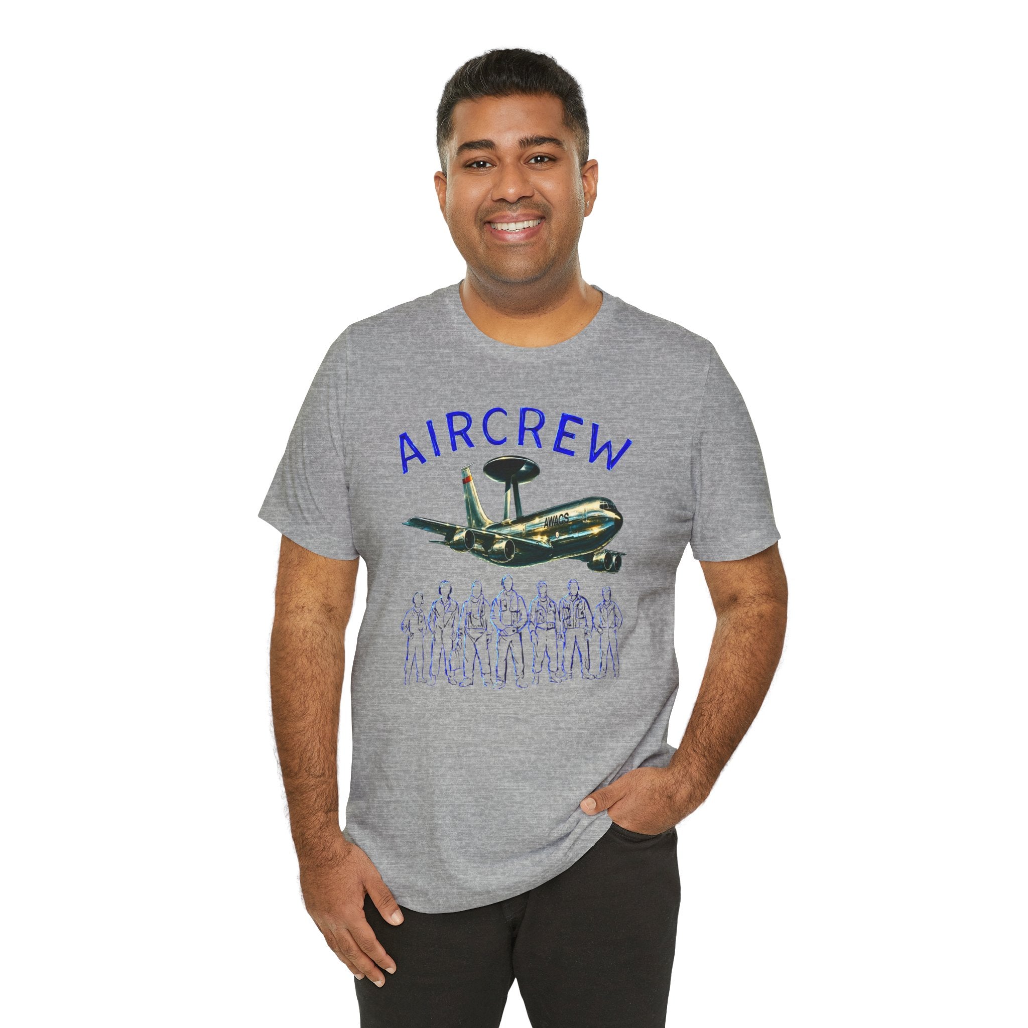 Aircrew T-Shirt — Military AWACS Plane & Crew Graphic Tee