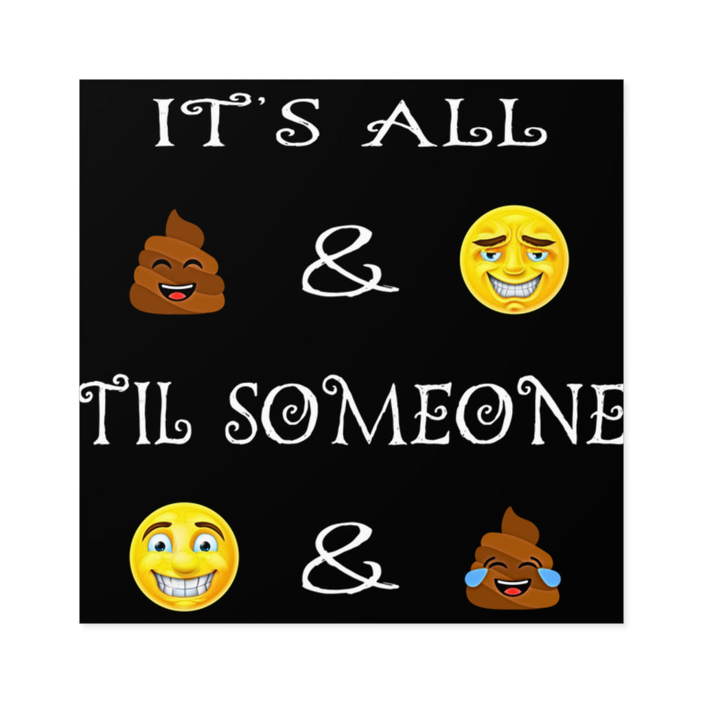 6" × 6" Funny Emoji Square Sticker Decal (Indoor/Outdoor)