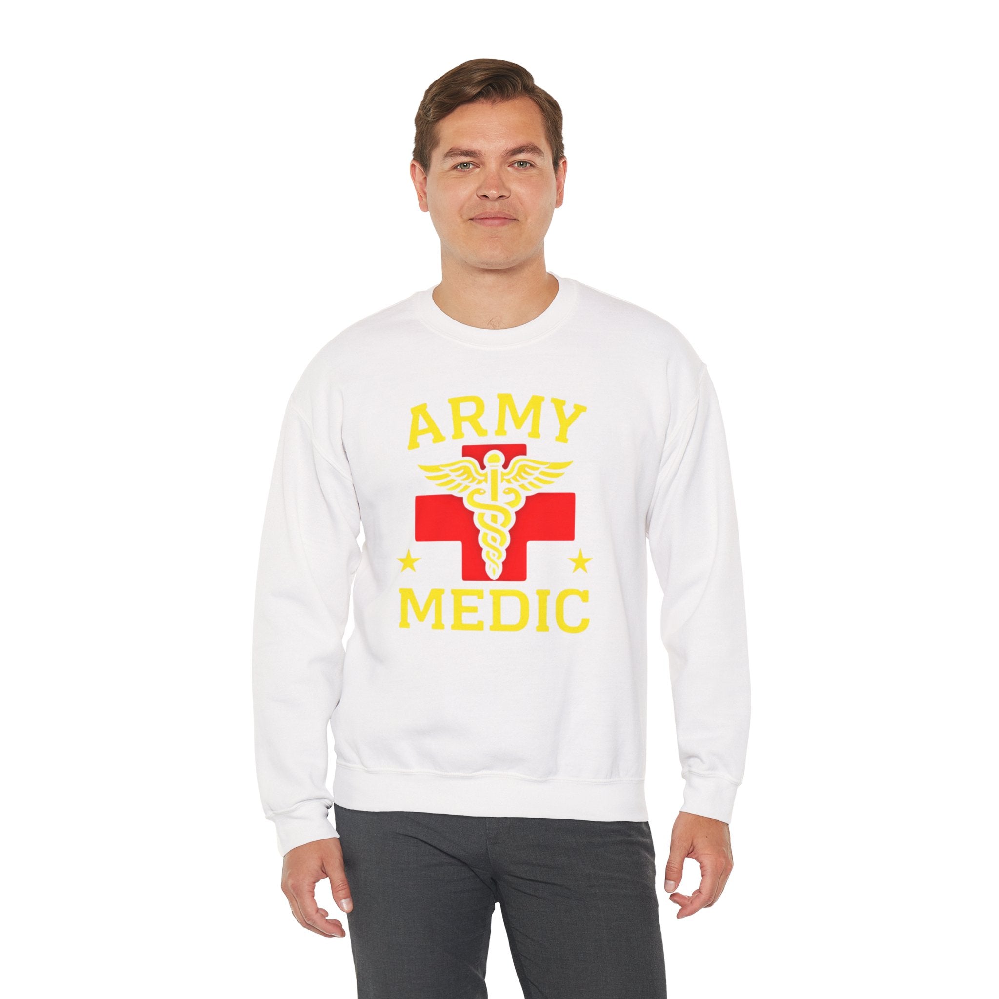 Army Medic Crewneck Sweatshirt — Military Medical Caduceus Design