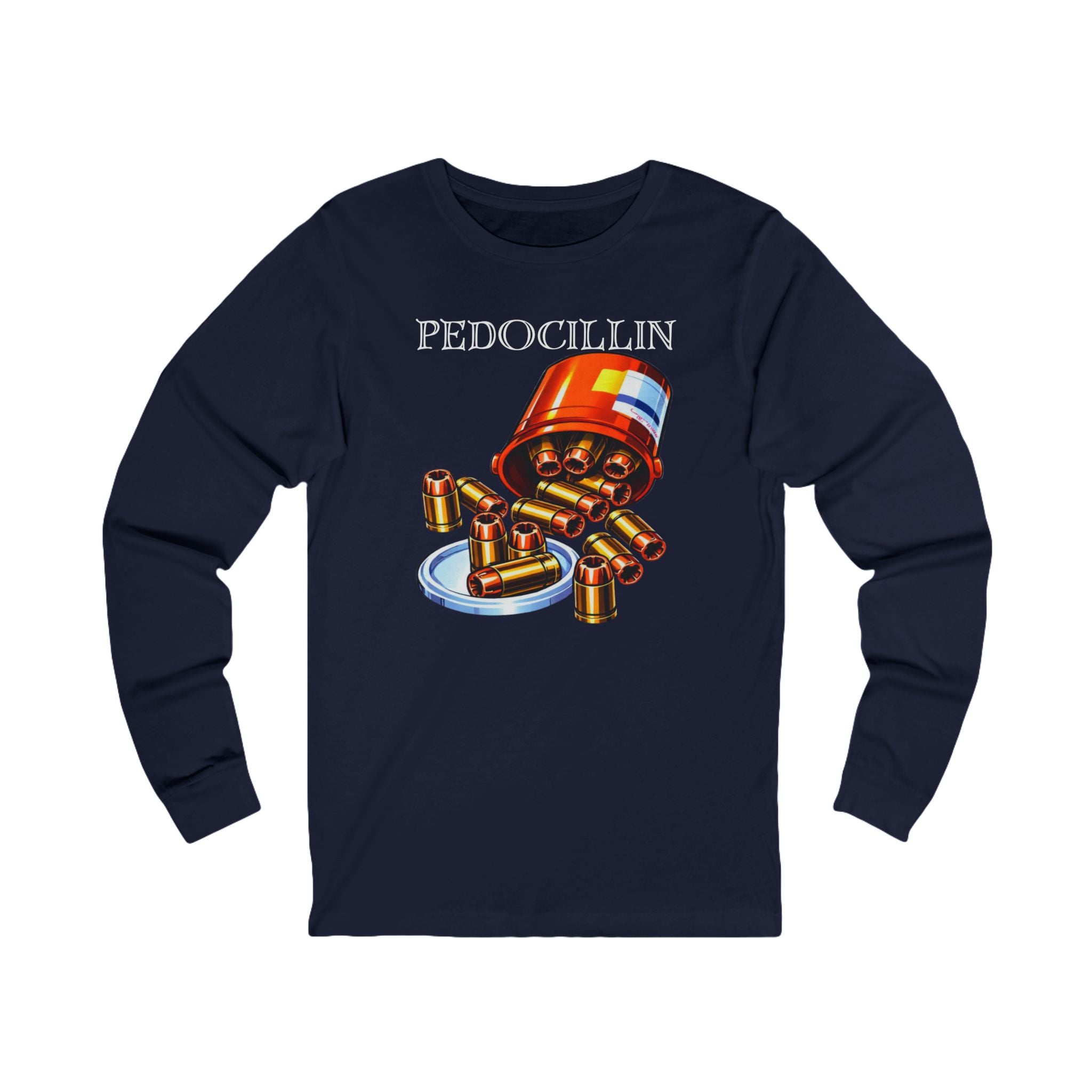 'Pedocillin' Bullet Capsule Graphic Long Sleeve Tee