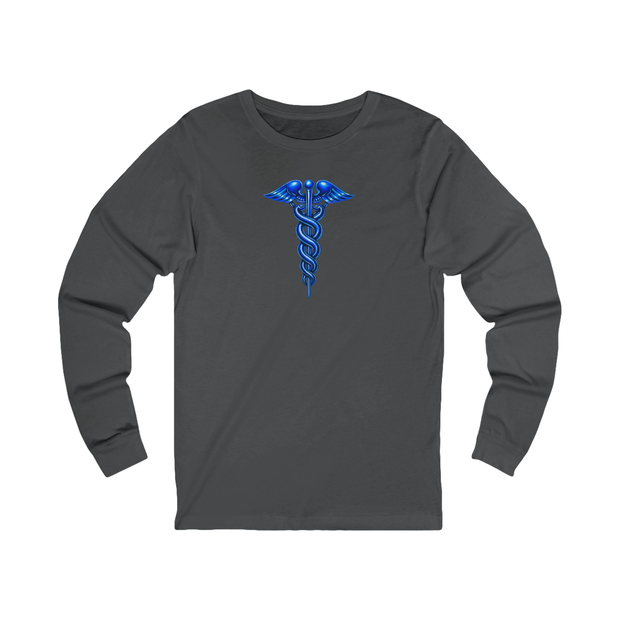 Healthcare Spine Front & Back Long Sleeve Tee — Medical Professional Shirt