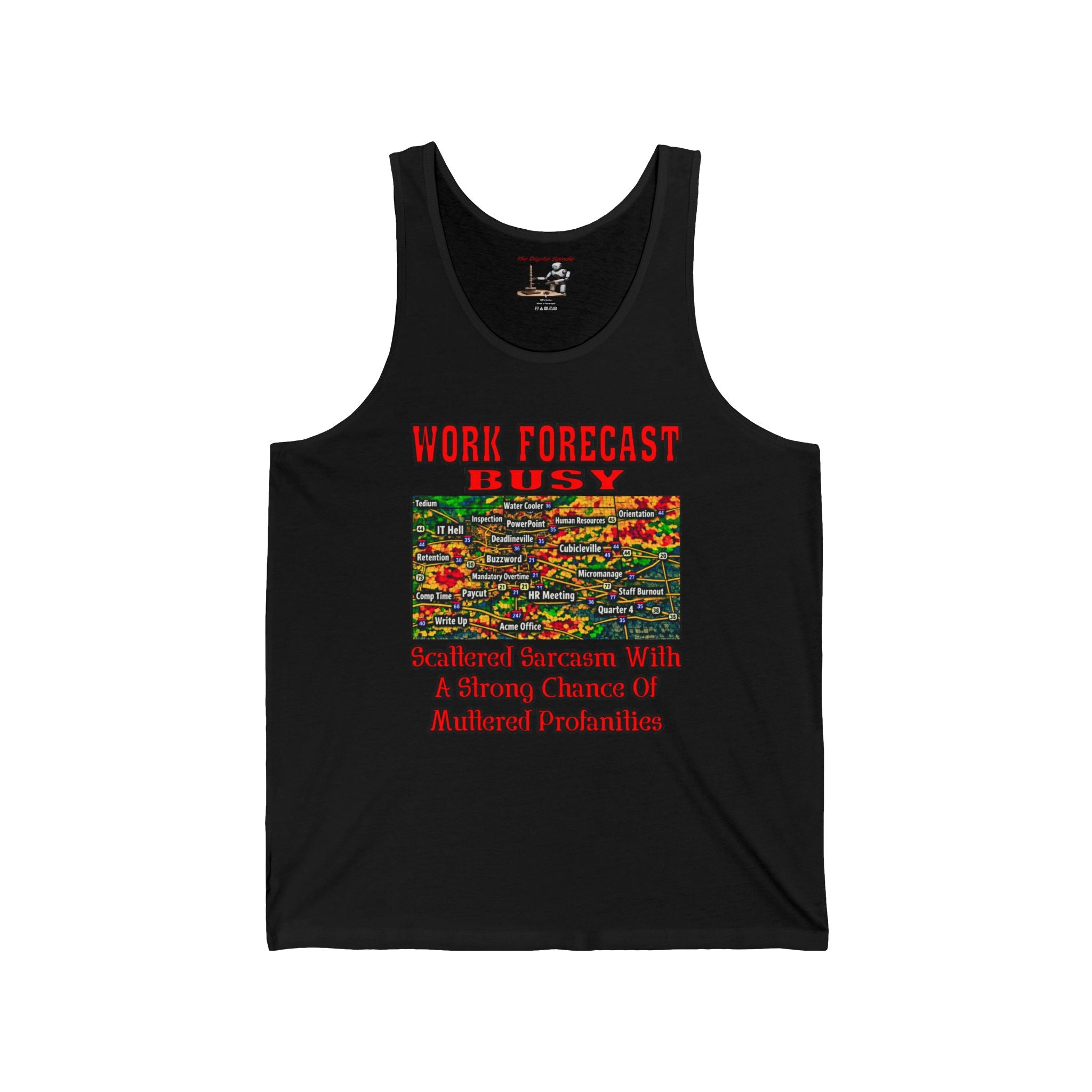 Work Forecast Busy Tank Top – Funny Weather Radar Graphic & ‘Work Forecast: Busy’ Text