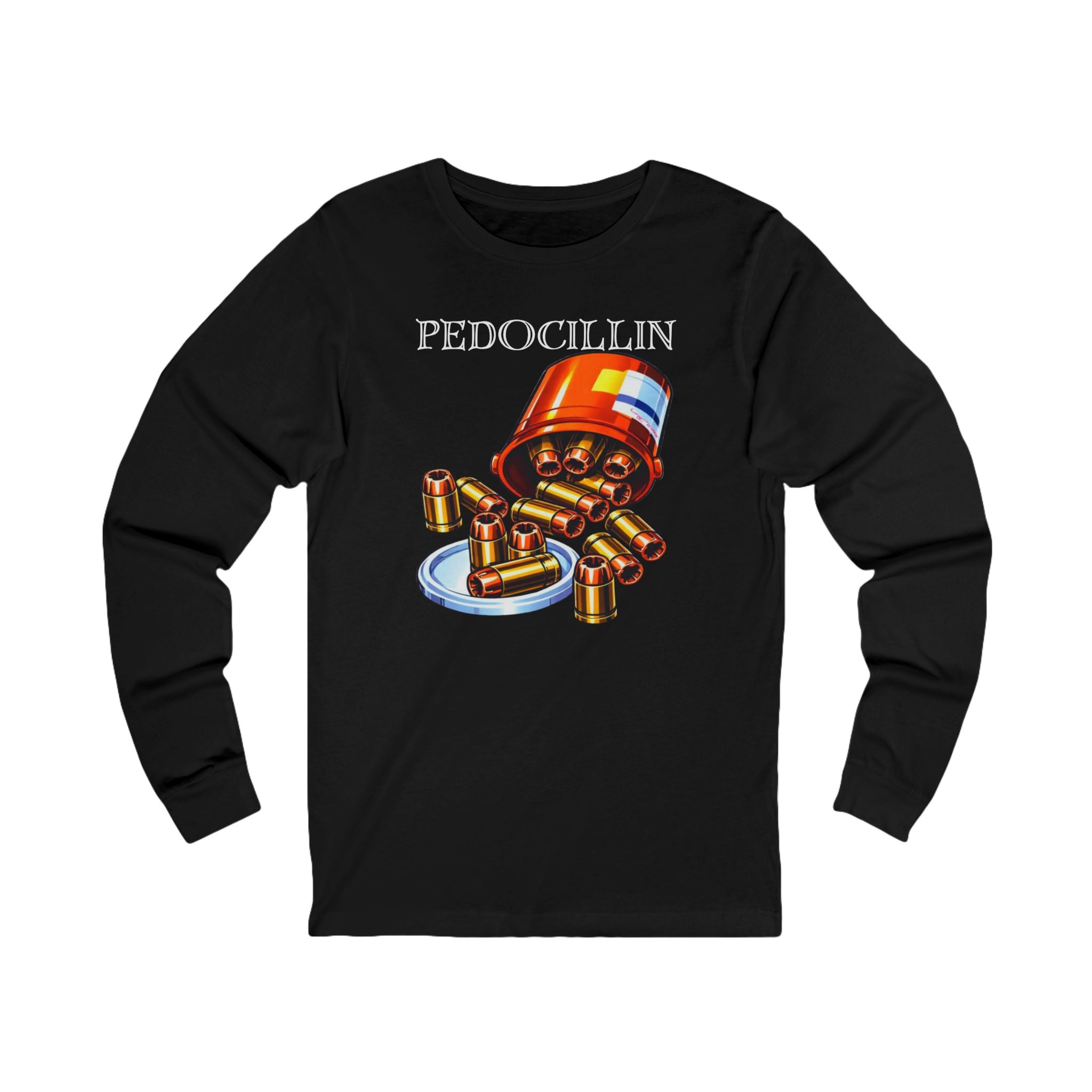 'Pedocillin' Bullet Capsule Graphic Long Sleeve Tee
