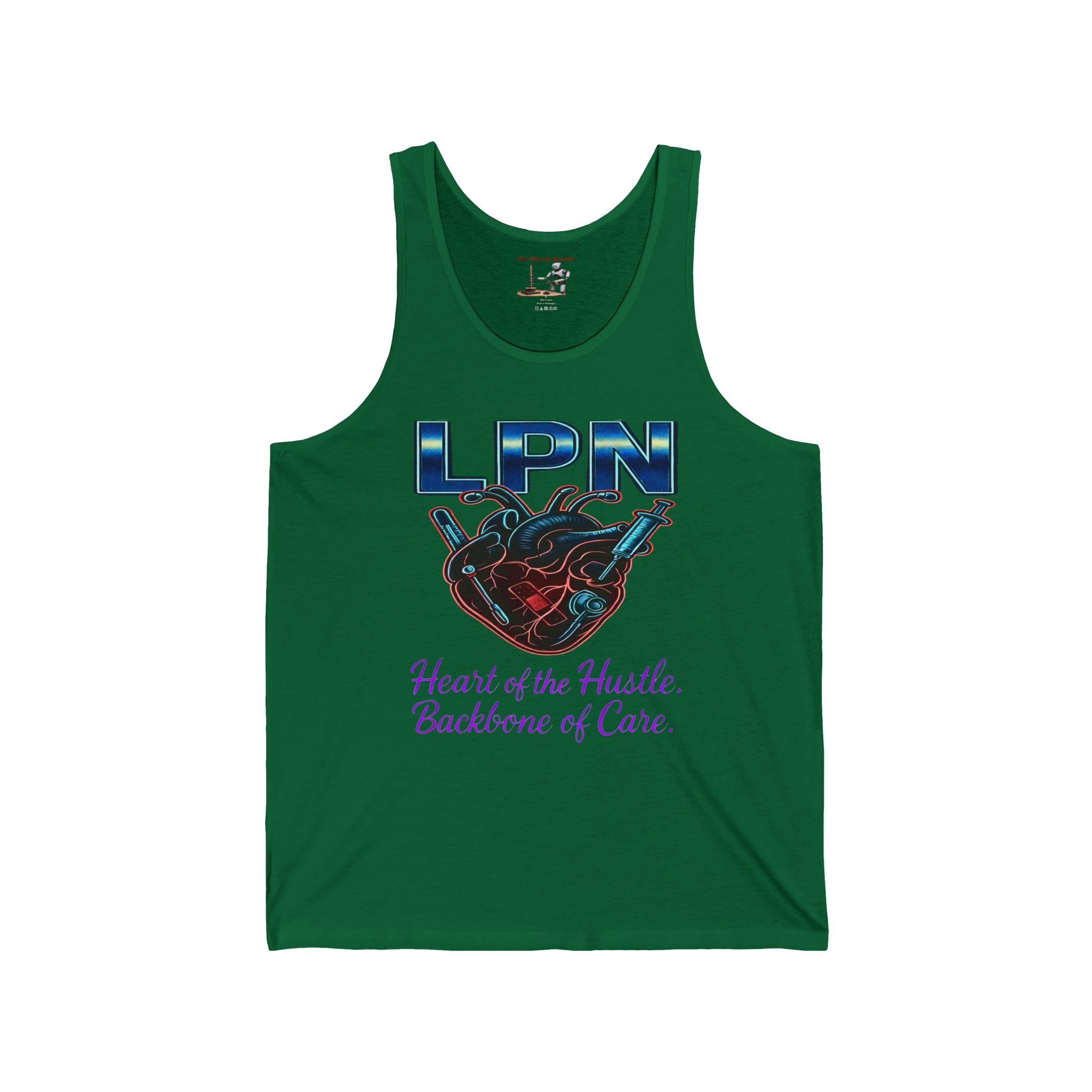 LPN Tank Top – Heart of the Hustle, Backbone of Care Nursing Tank