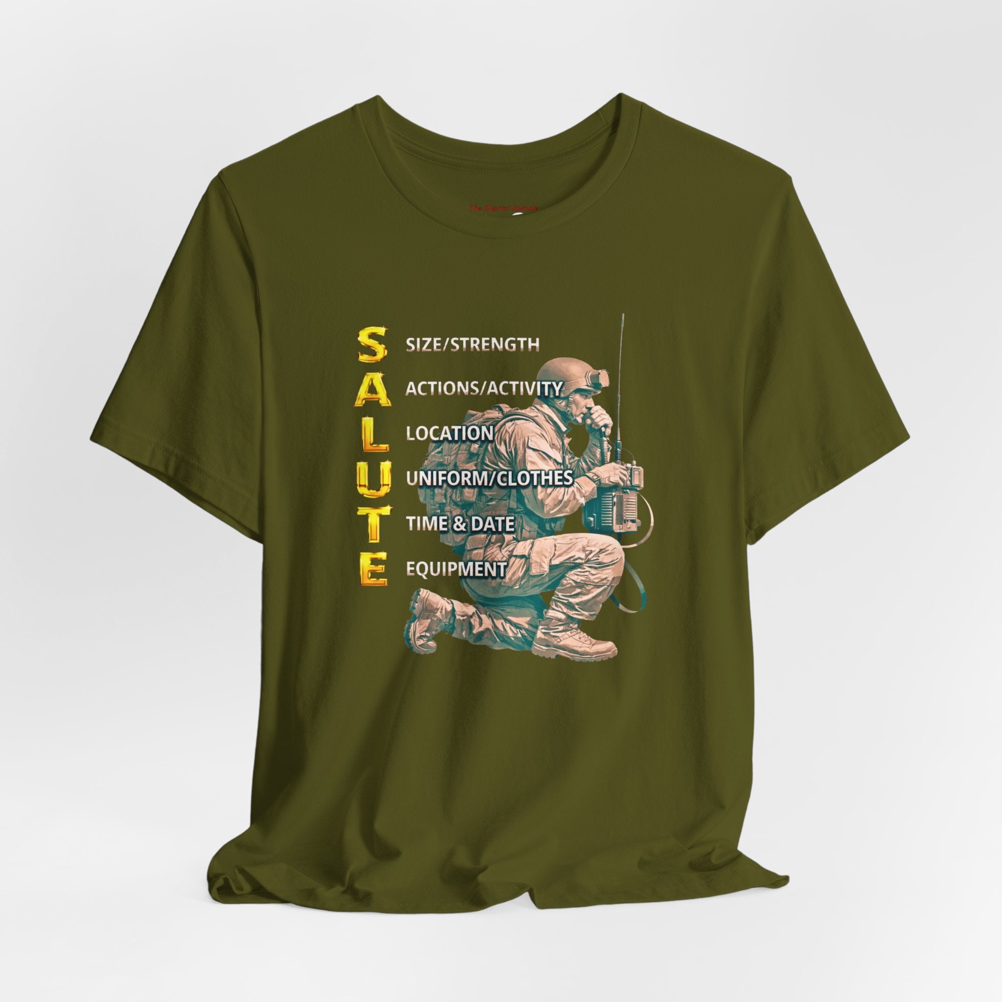 Salute Tactical Tee — Kneeling Soldier Graphic Military Tribute Shirt