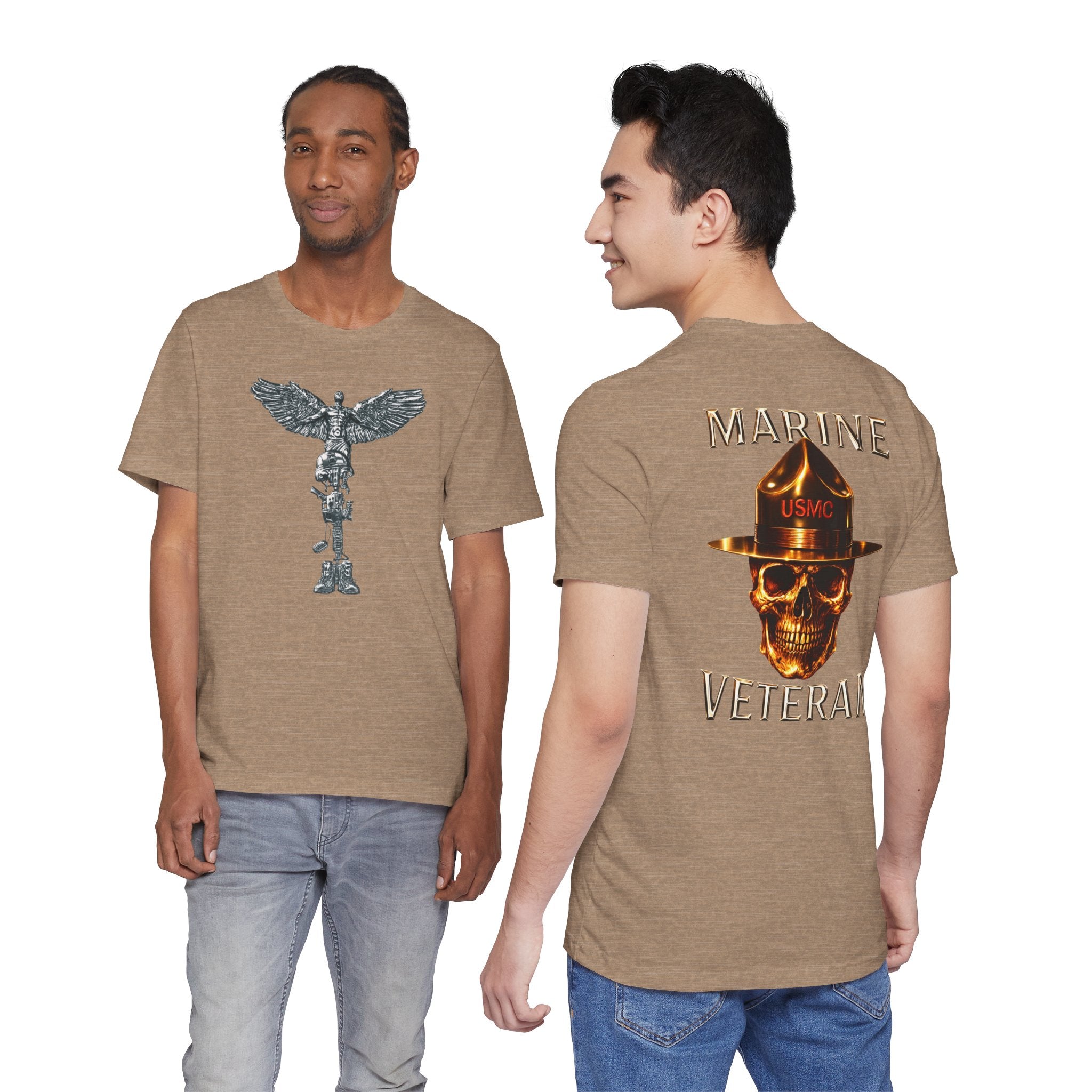 Marine Veteran T‑Shirt — USMC Skull Drill Instructor Graphic Tee