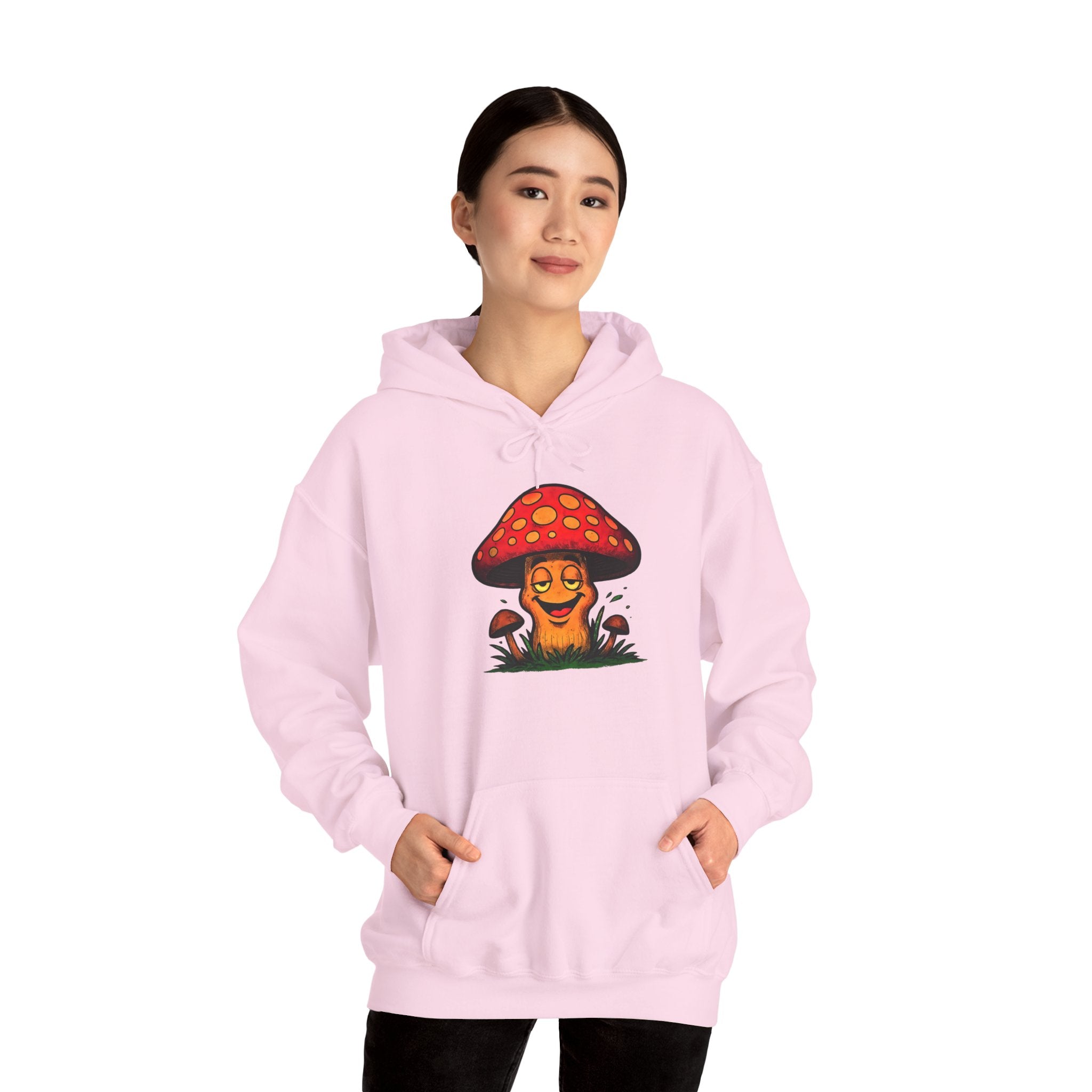 Mushroom Smile Hoodie — Cute Psychedelic Toadstool Graphic Sweatshirt