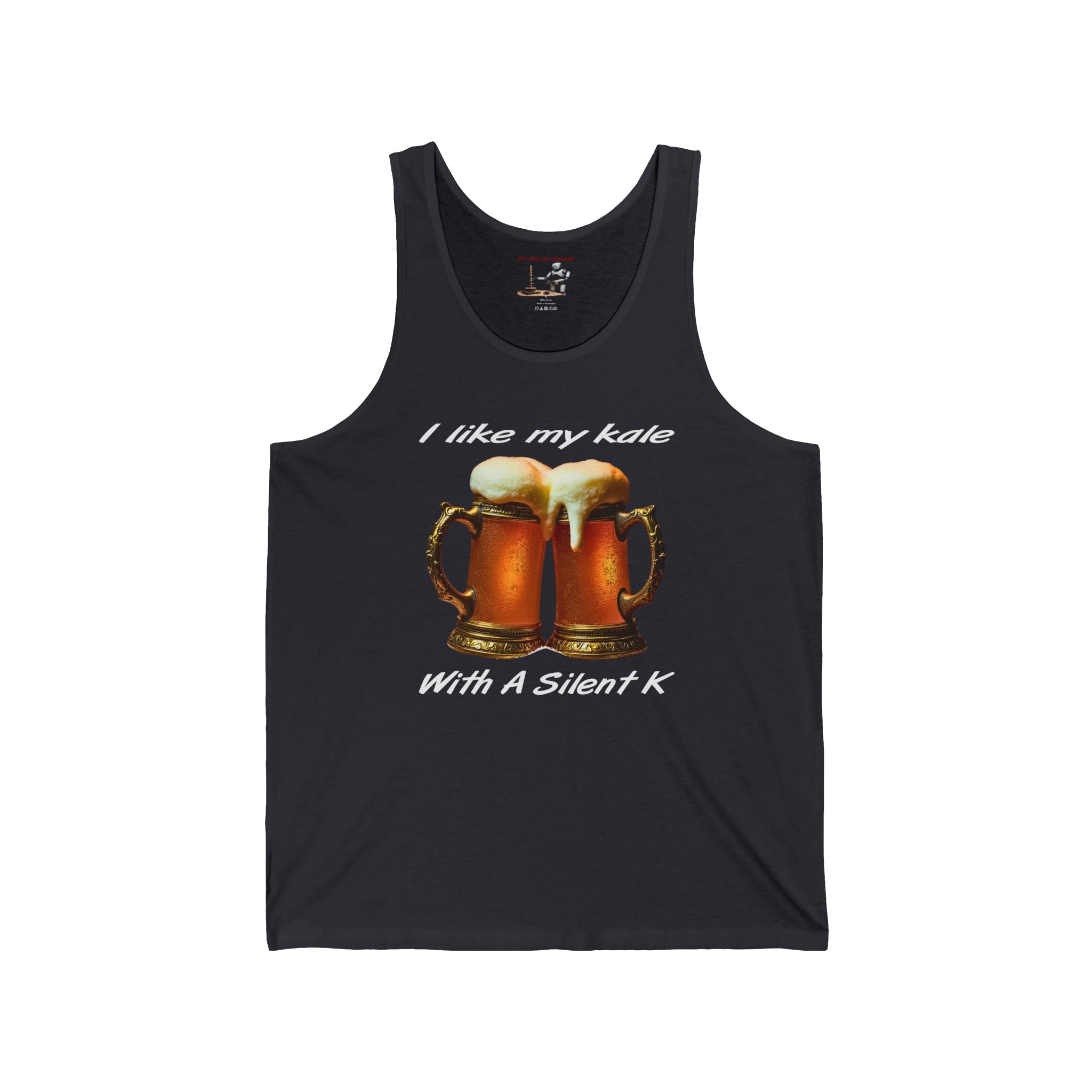 Beer Tank Top — "I Like My Kale With a Silent K" Funny Beer Graphic Tank