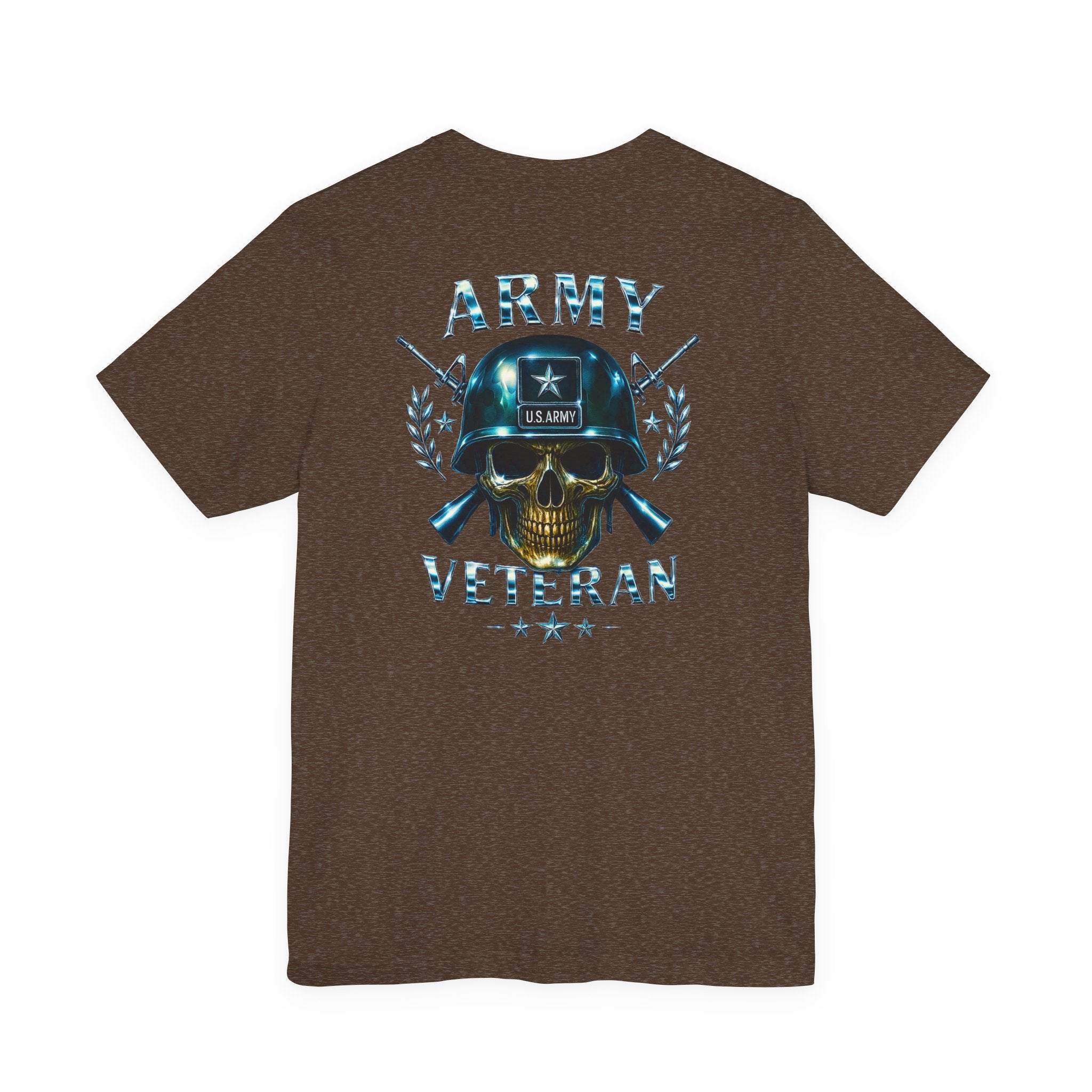 Army Veteran T-Shirt — Skull Helmet & Wings Military Tribute Tee