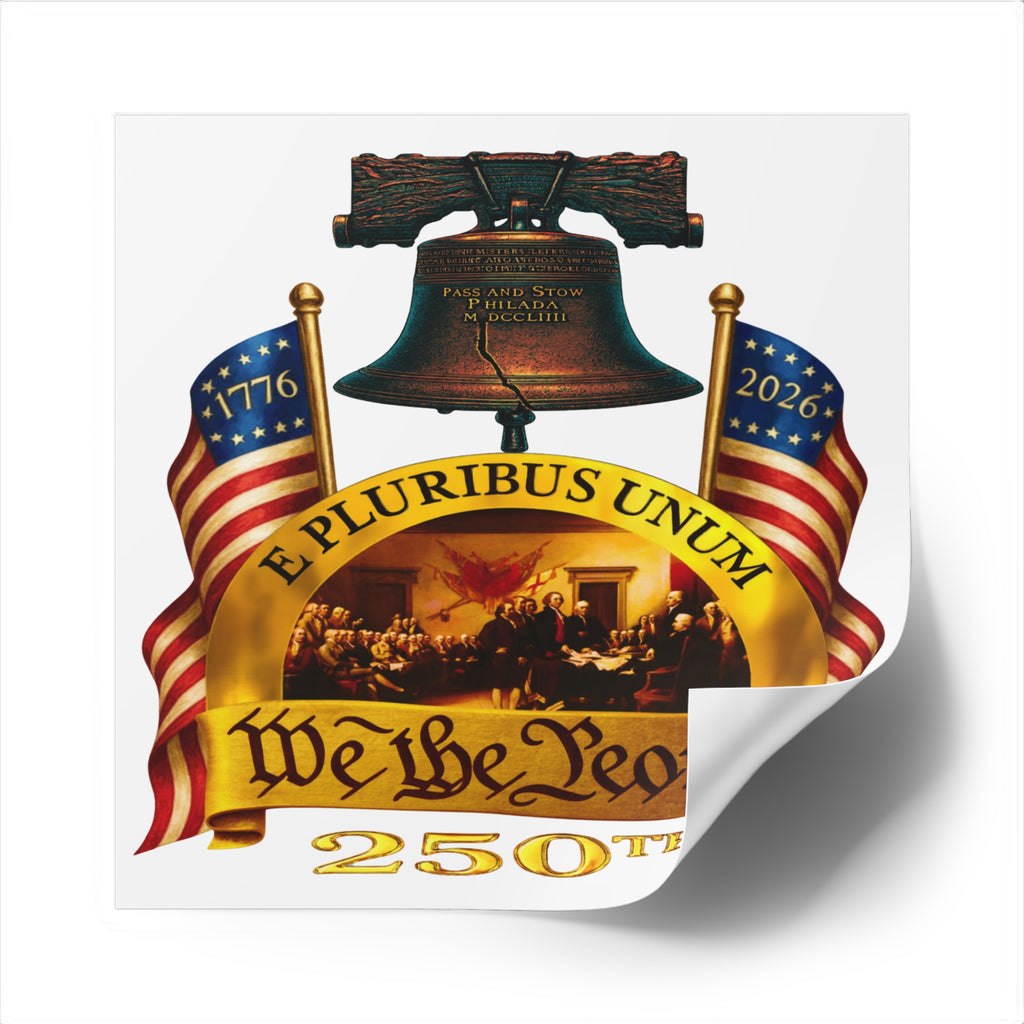 6" × 6" We the People 250th Anniversary Patriotic Square Sticker (Indoor/Outdoor)