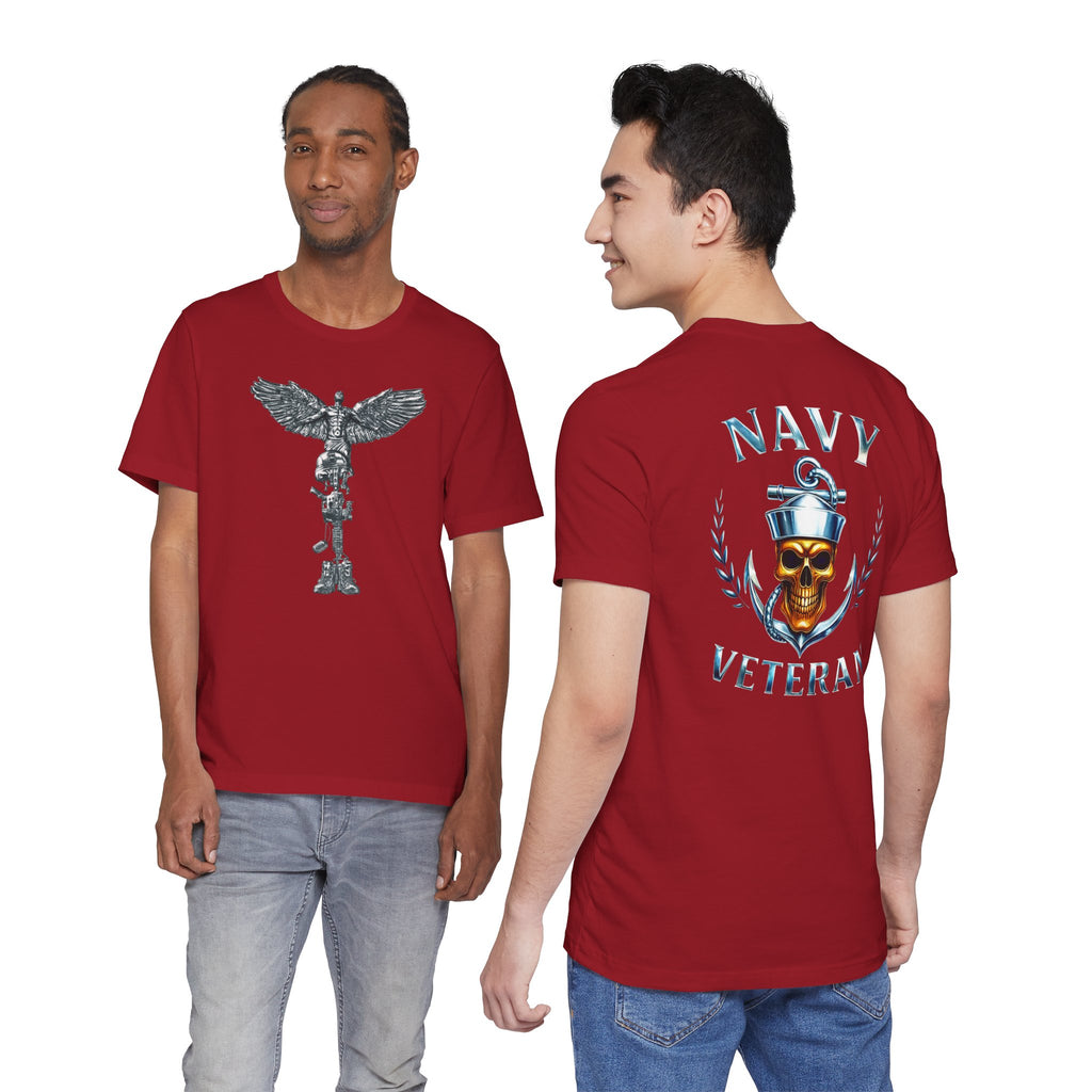 Navy Veteran T-Shirt — Anchor & Skull Military Tribute Tee