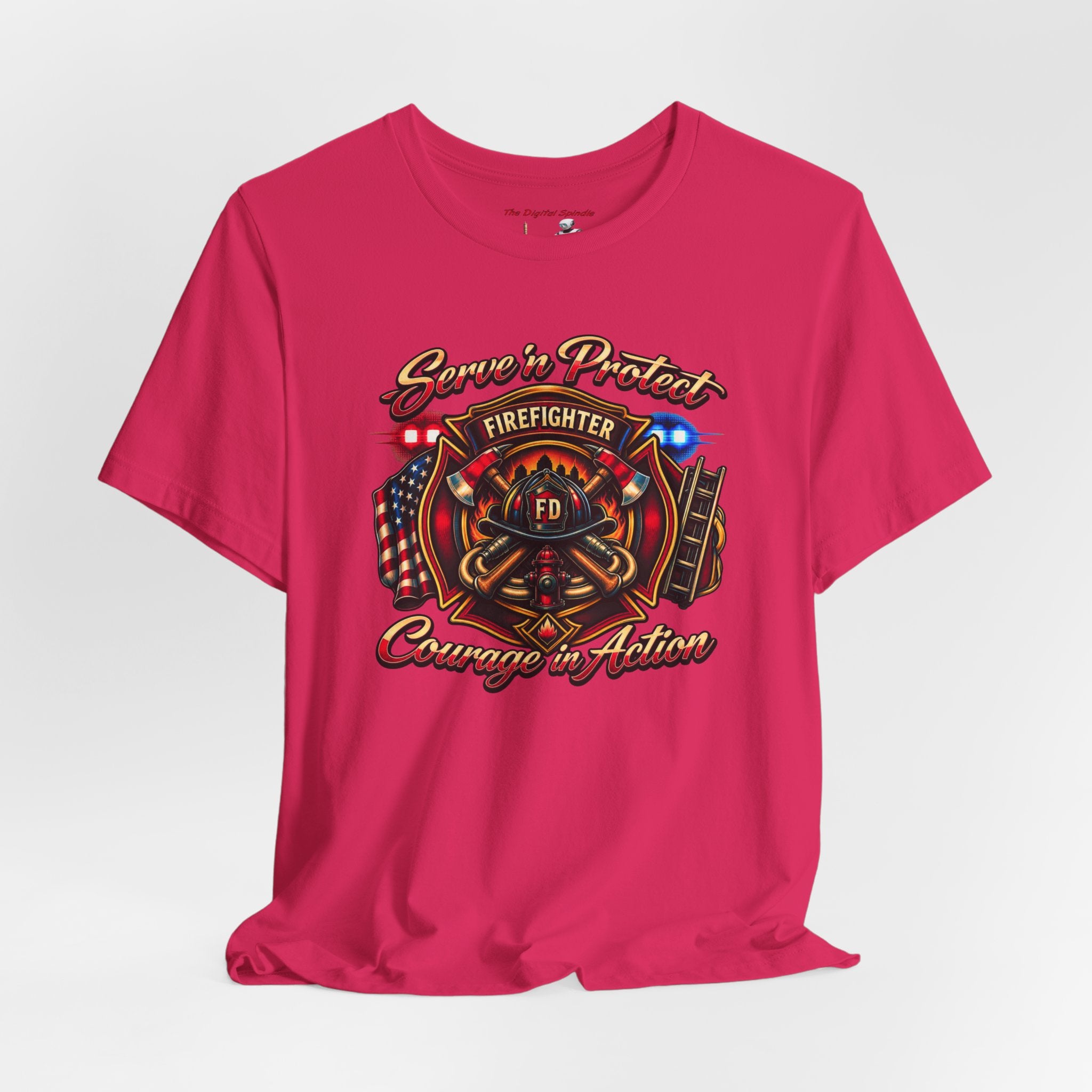 Firefighter T-Shirt — Serve n' Protect Courage in Action Tee