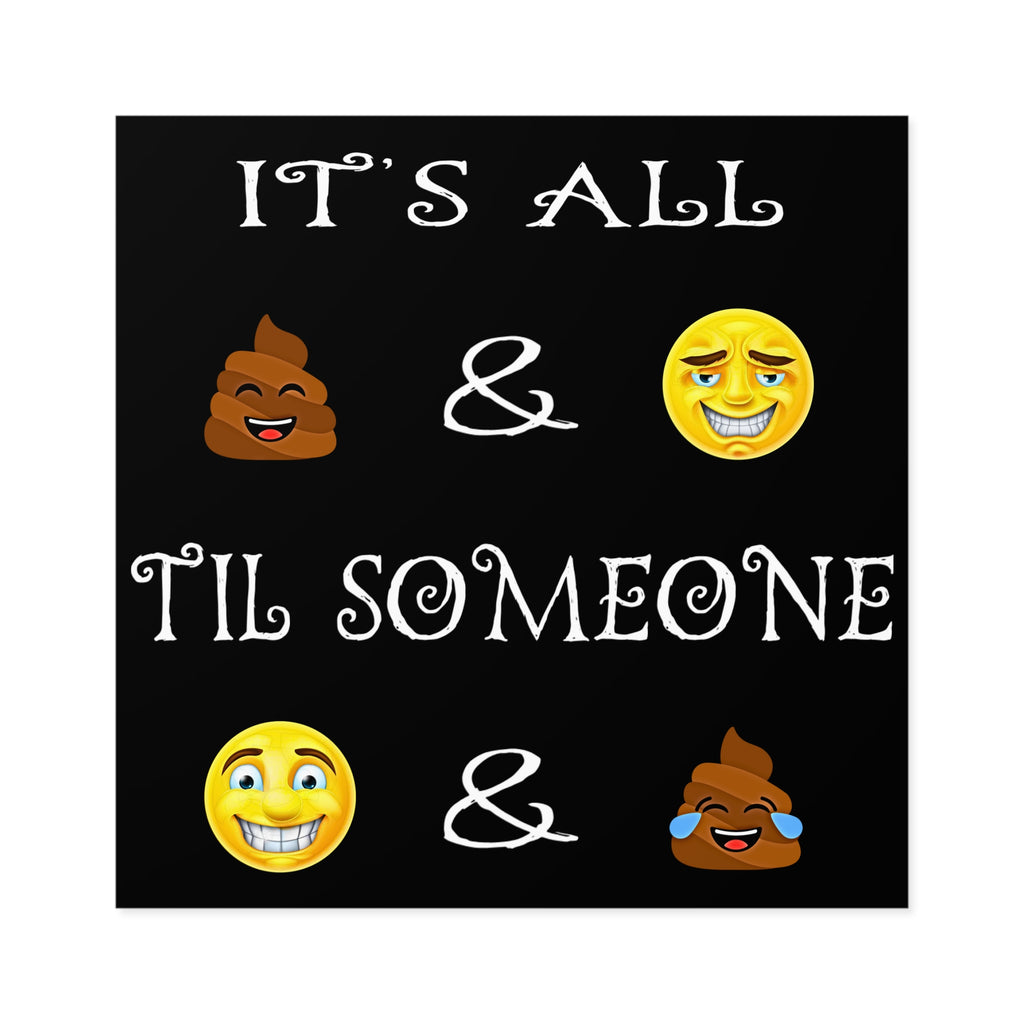 6" × 6" Funny Emoji Square Sticker Decal (Indoor/Outdoor)