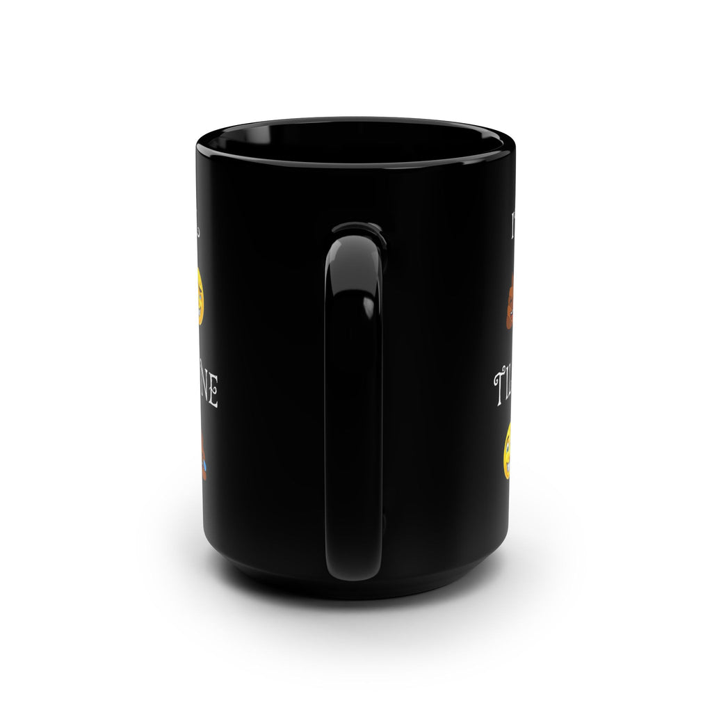 Funny Emoji 15oz Black Coffee Mug