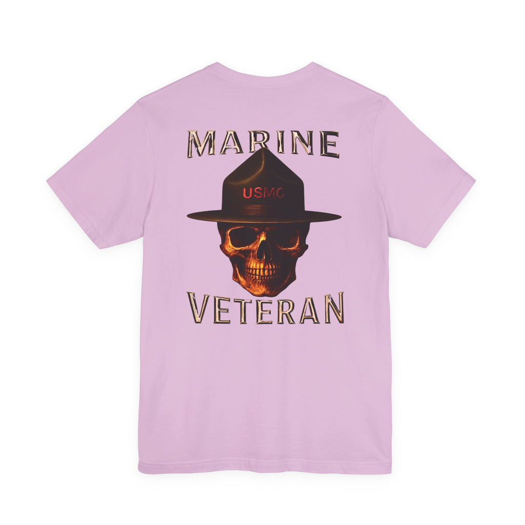 Marine Veteran T-Shirt — USMC Skull Drill Instructor Design