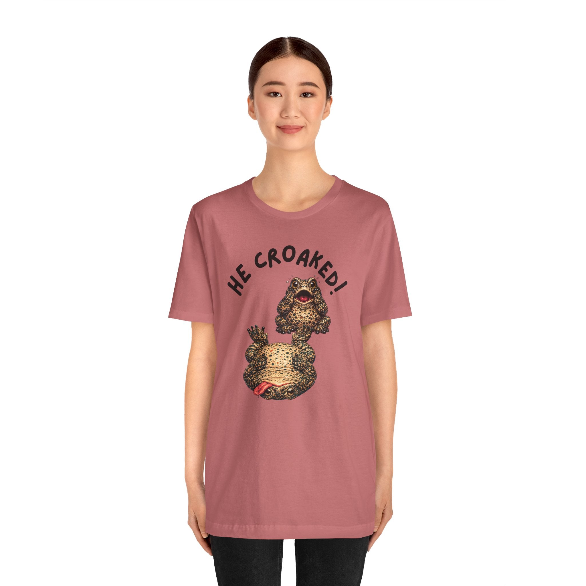 He Croaked! Frog Graphic Tee – Funny Vintage Toad Illustration Shirt