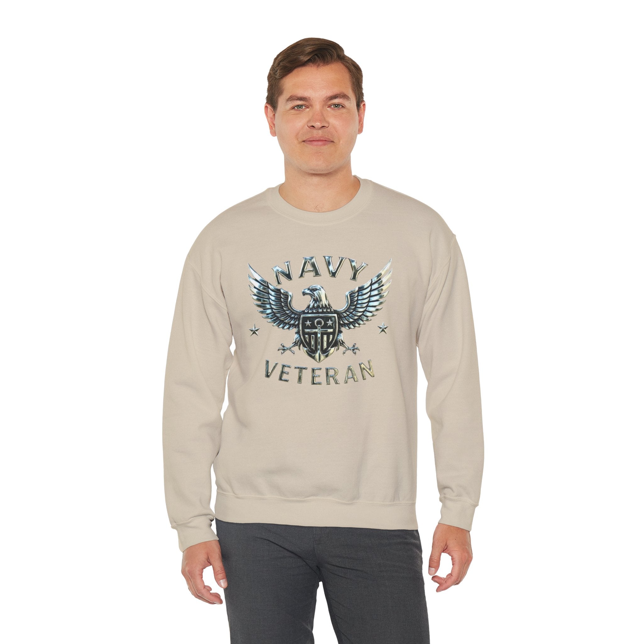 Navy Veteran Eagle Crewneck Sweatshirt
