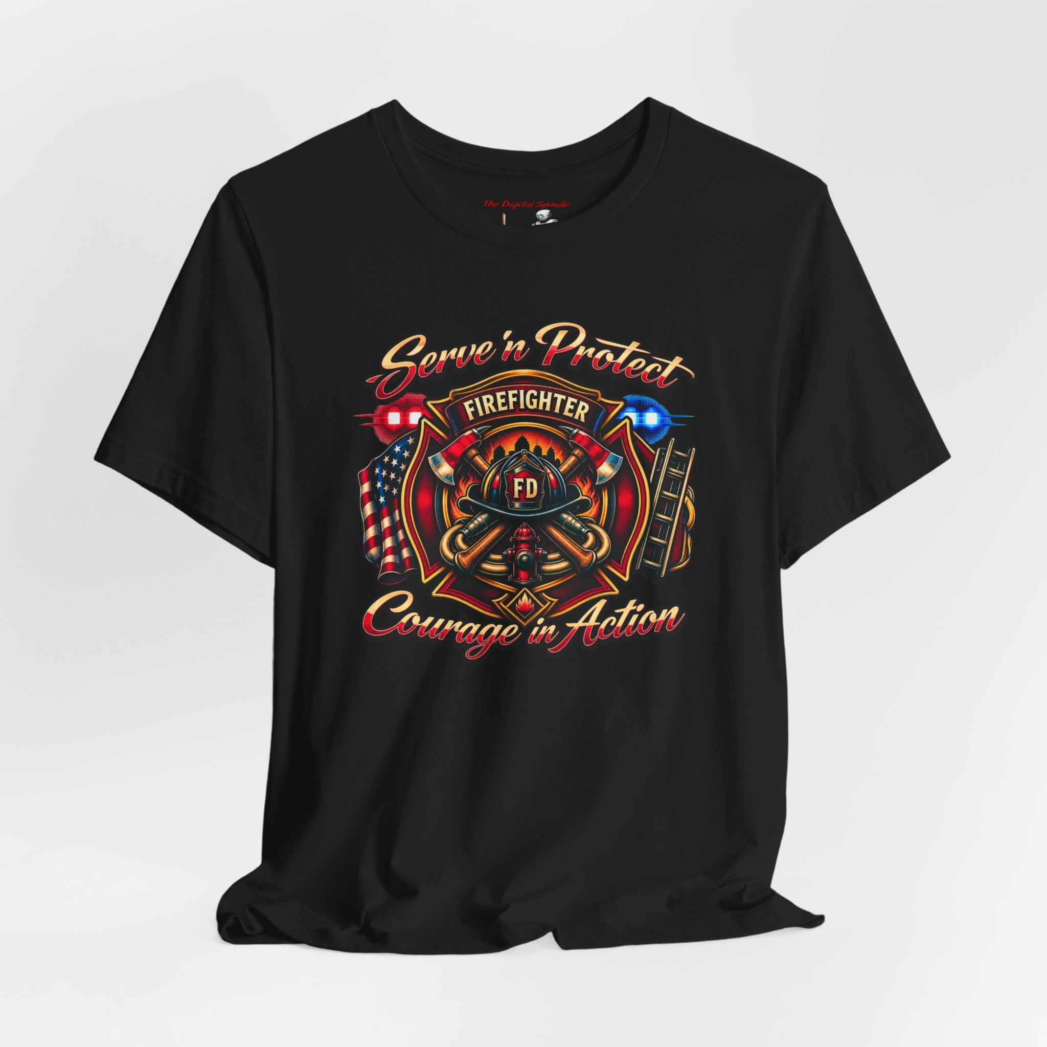 Firefighter T-Shirt — Serve n' Protect Courage in Action Tee