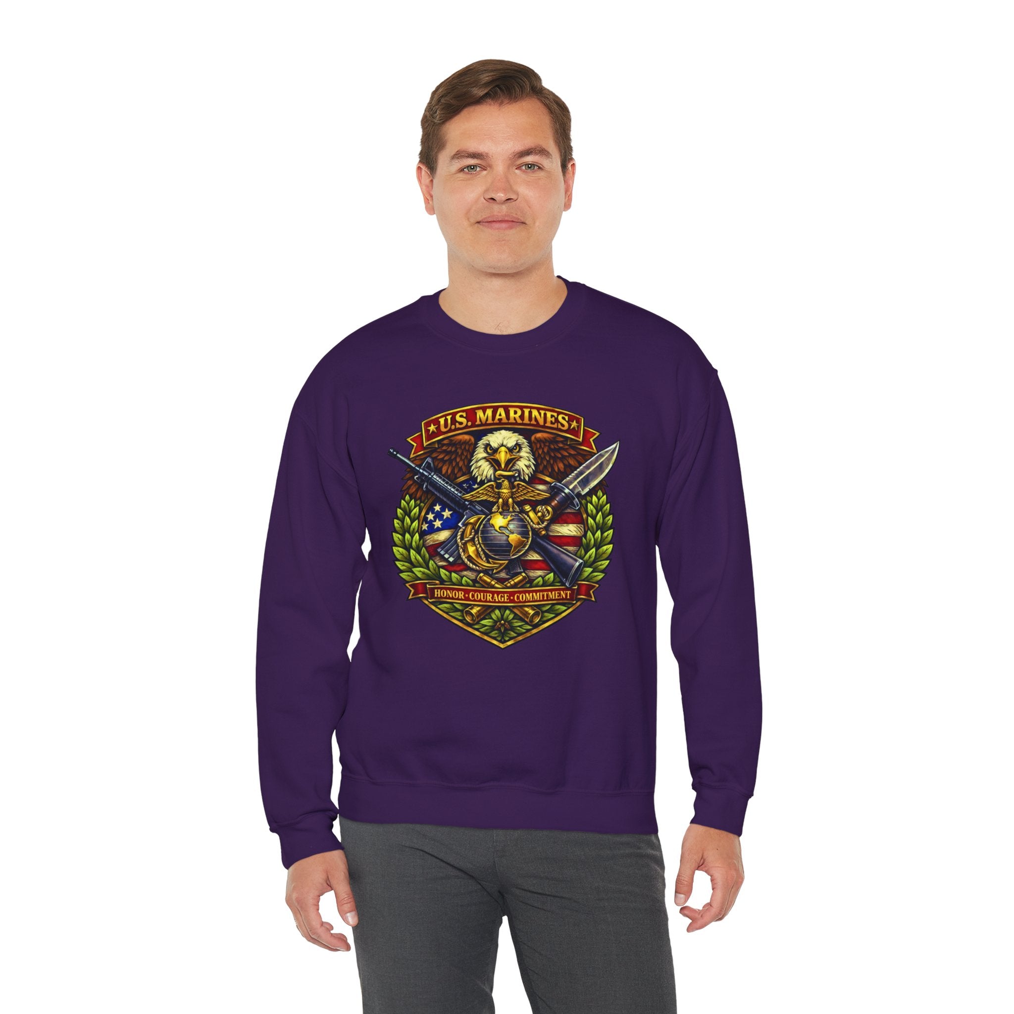 US Marines Honor, Courage, Commitment Crewneck Sweatshirt