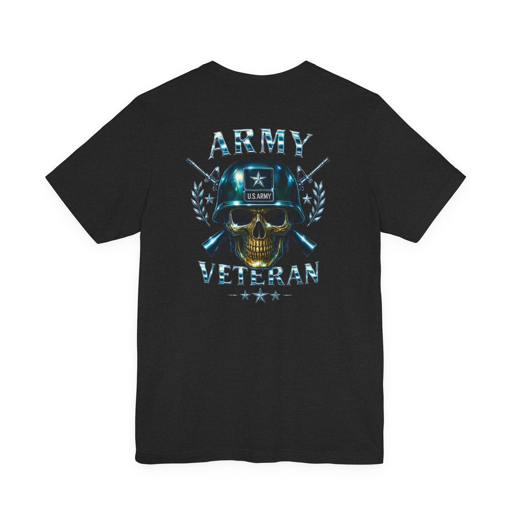 Army Veteran T-Shirt — Skull Helmet & Wings Military Tribute Tee
