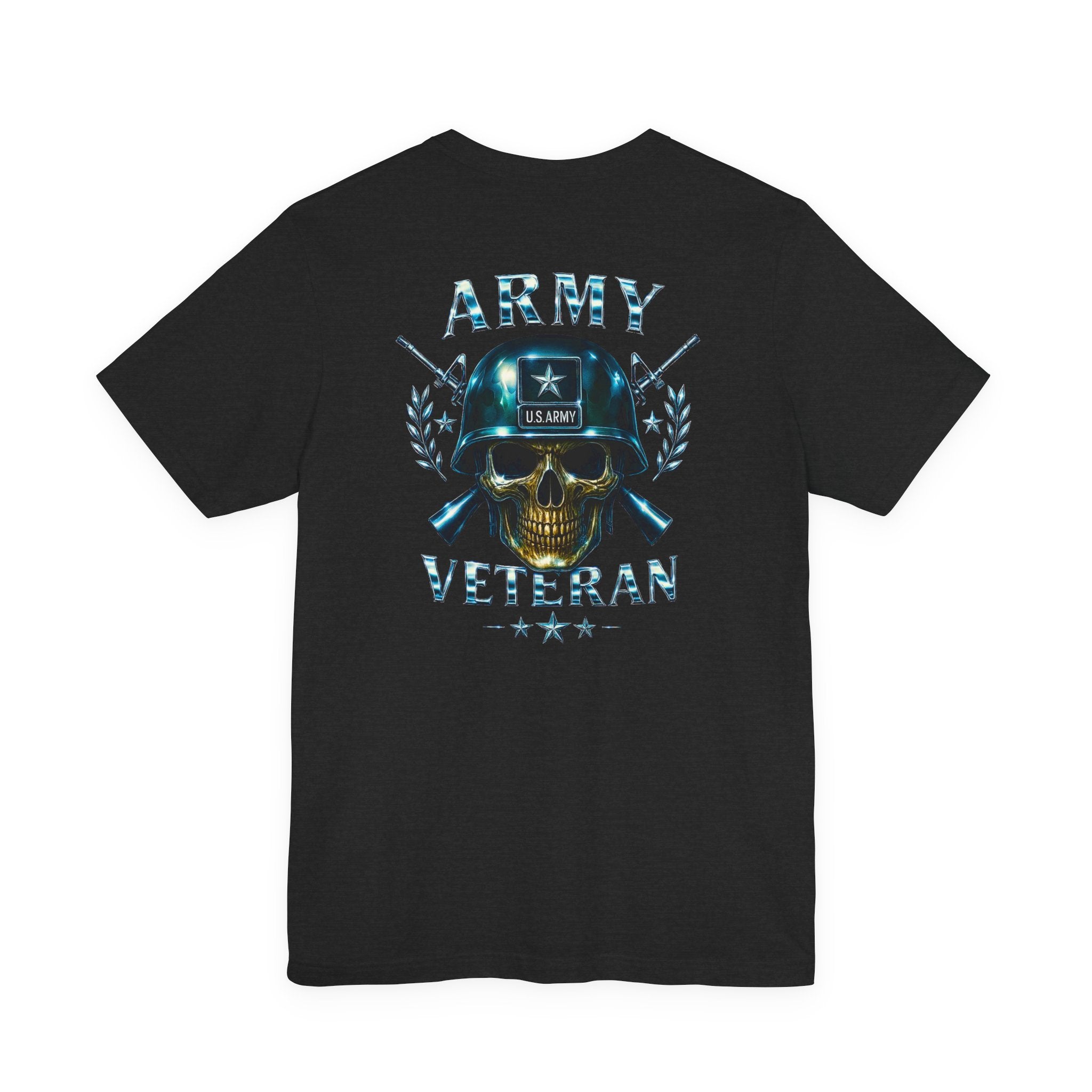 Army Veteran T-Shirt — Skull Helmet & Wings Military Tribute Tee
