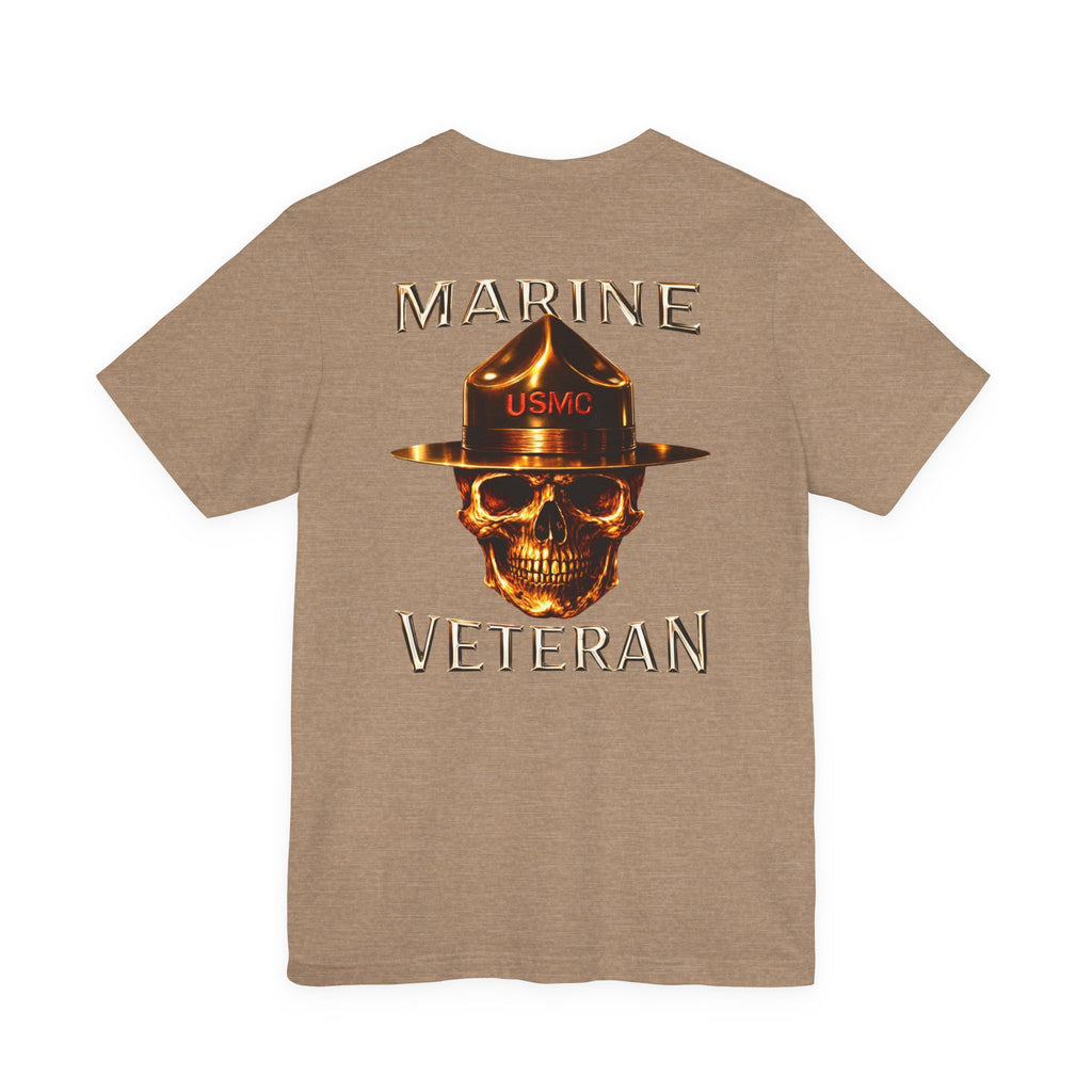 Marine Veteran T‑Shirt — USMC Skull Drill Instructor Graphic Tee