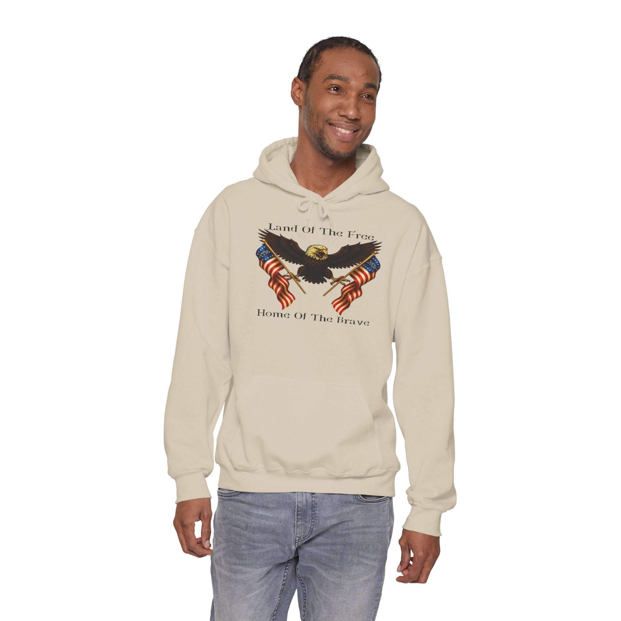 Land of the Free Hoodie – "Land of the Free, Home of the Brave" Patriotic Sweatshirt